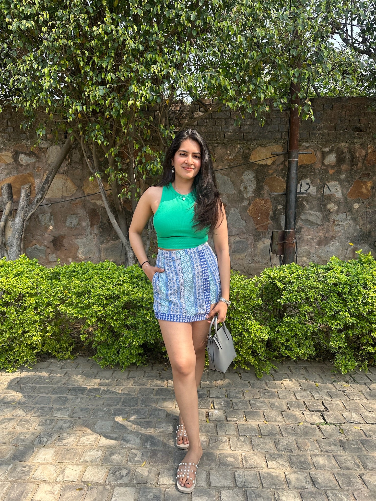 Whimsical Garden Print Skort