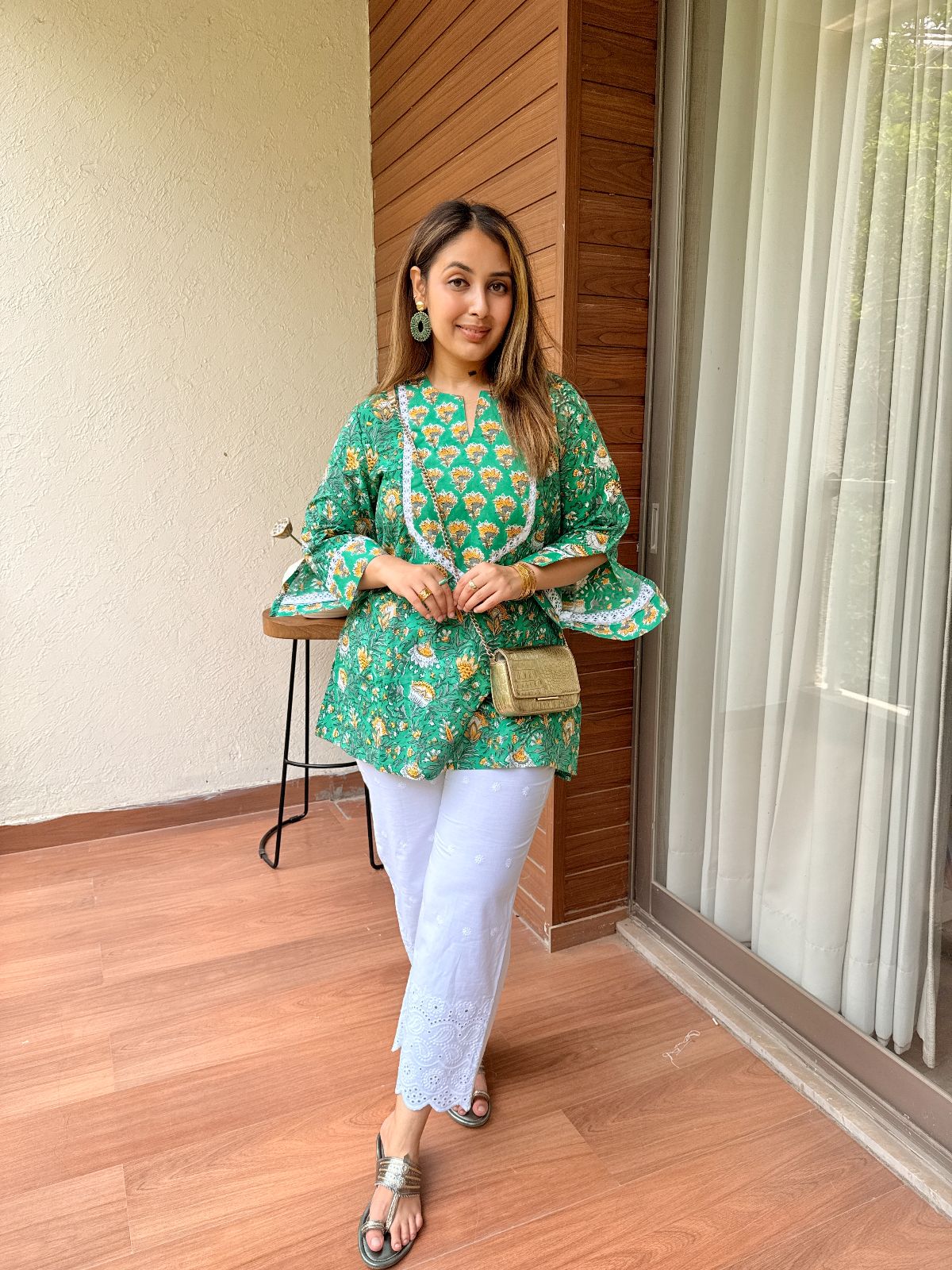Meher Yoke Lace Short Kurti