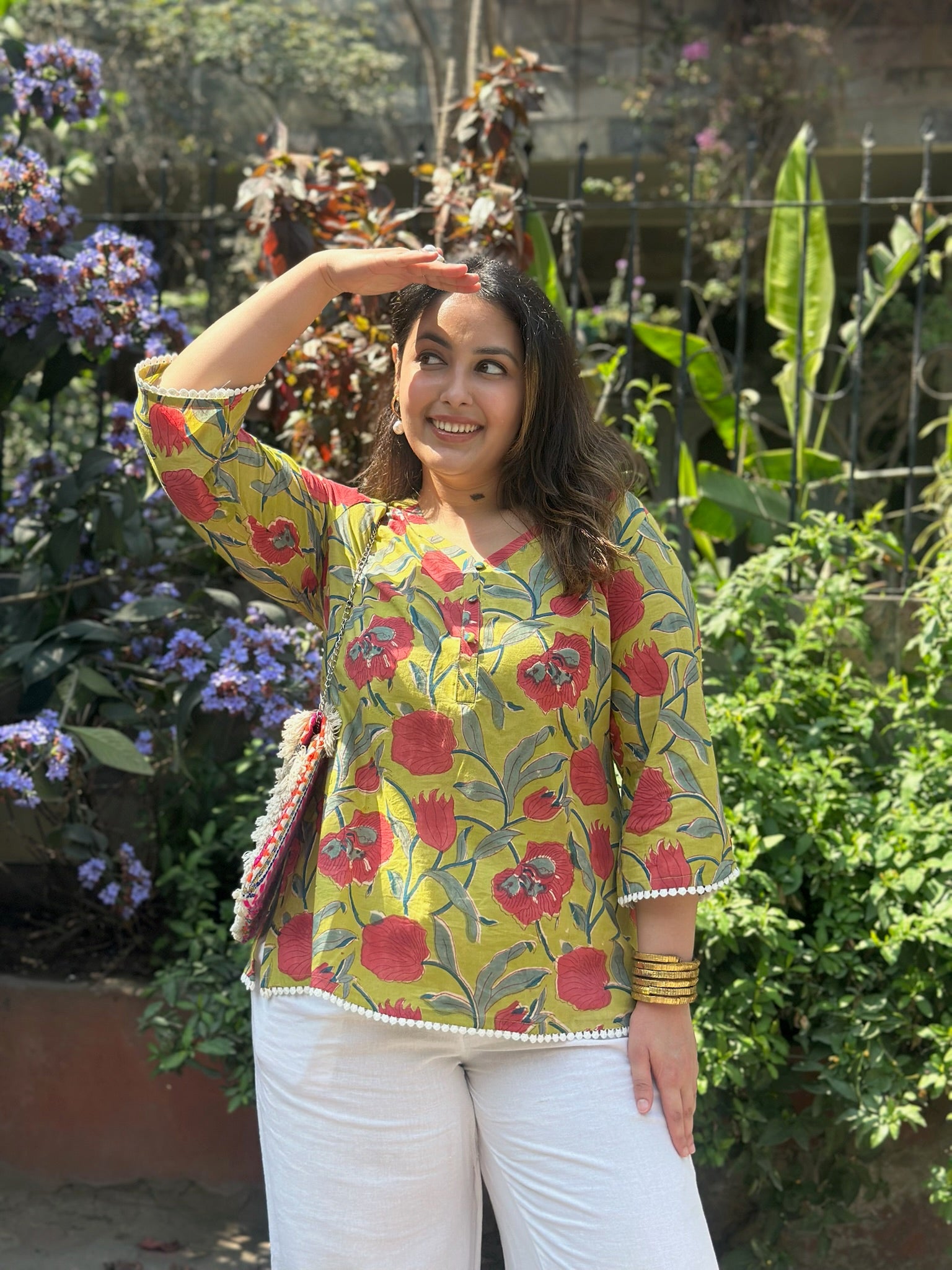 Amber Green Lace Kurti