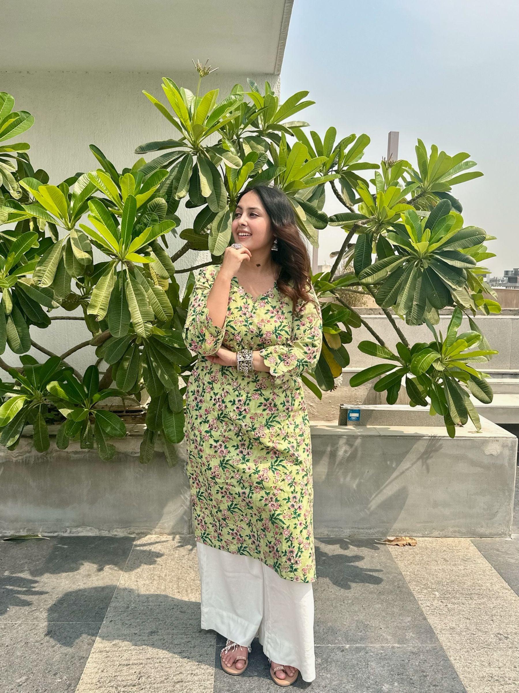 Hazel Green Long Kurta
