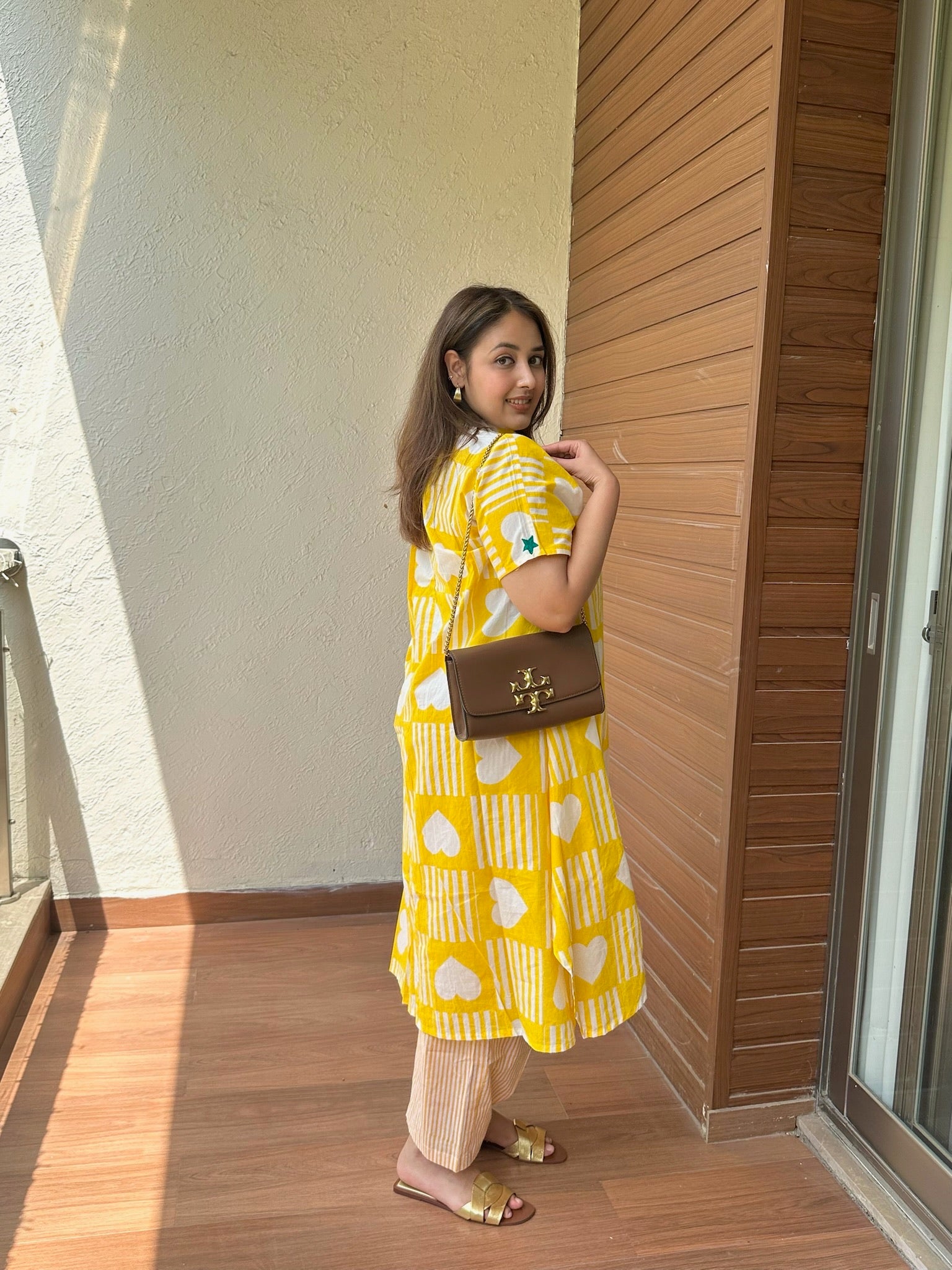 Yellow Heart Asymmetric Co-Ord Set