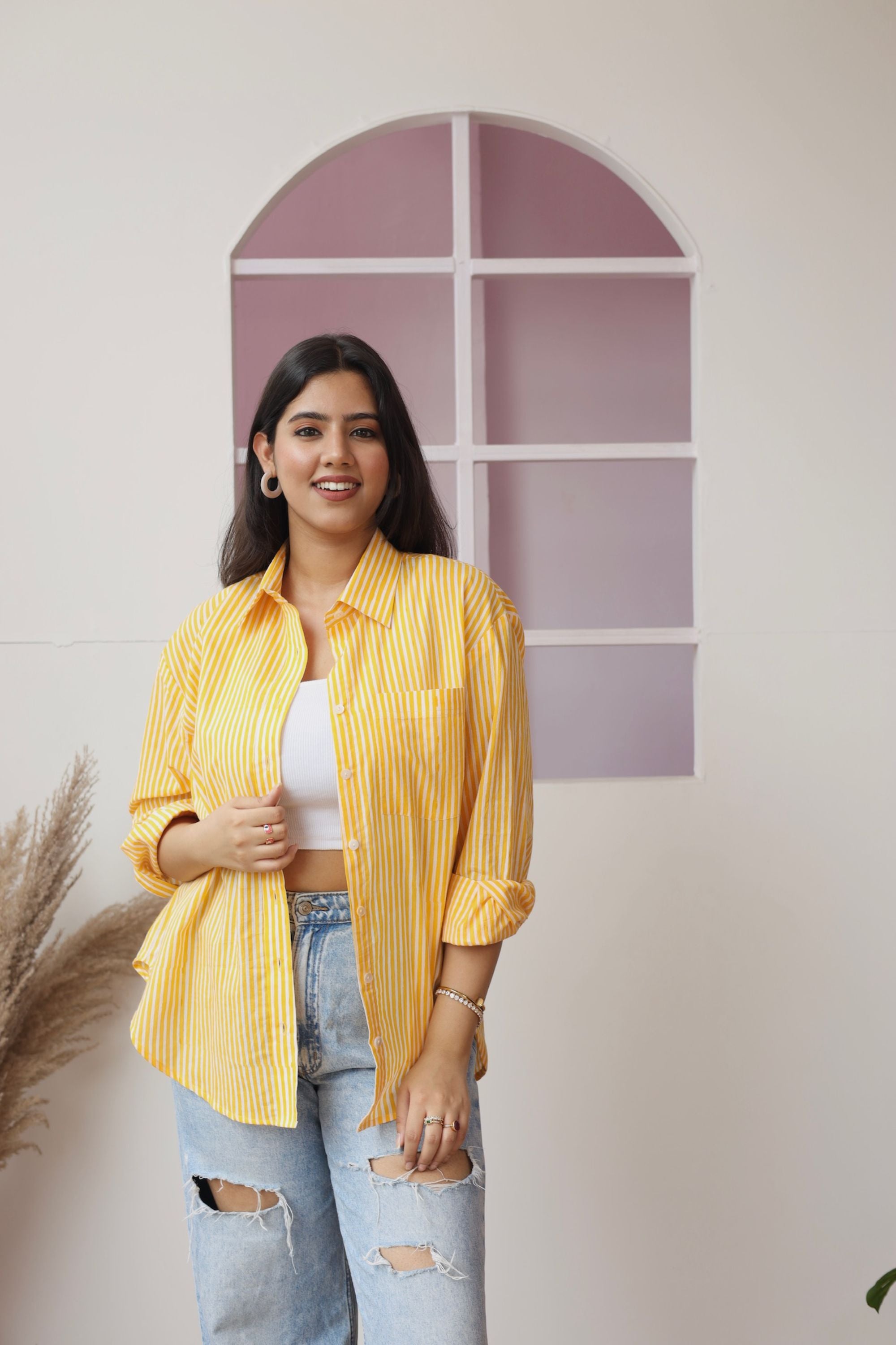 Mono Yellow Stripes Shirt