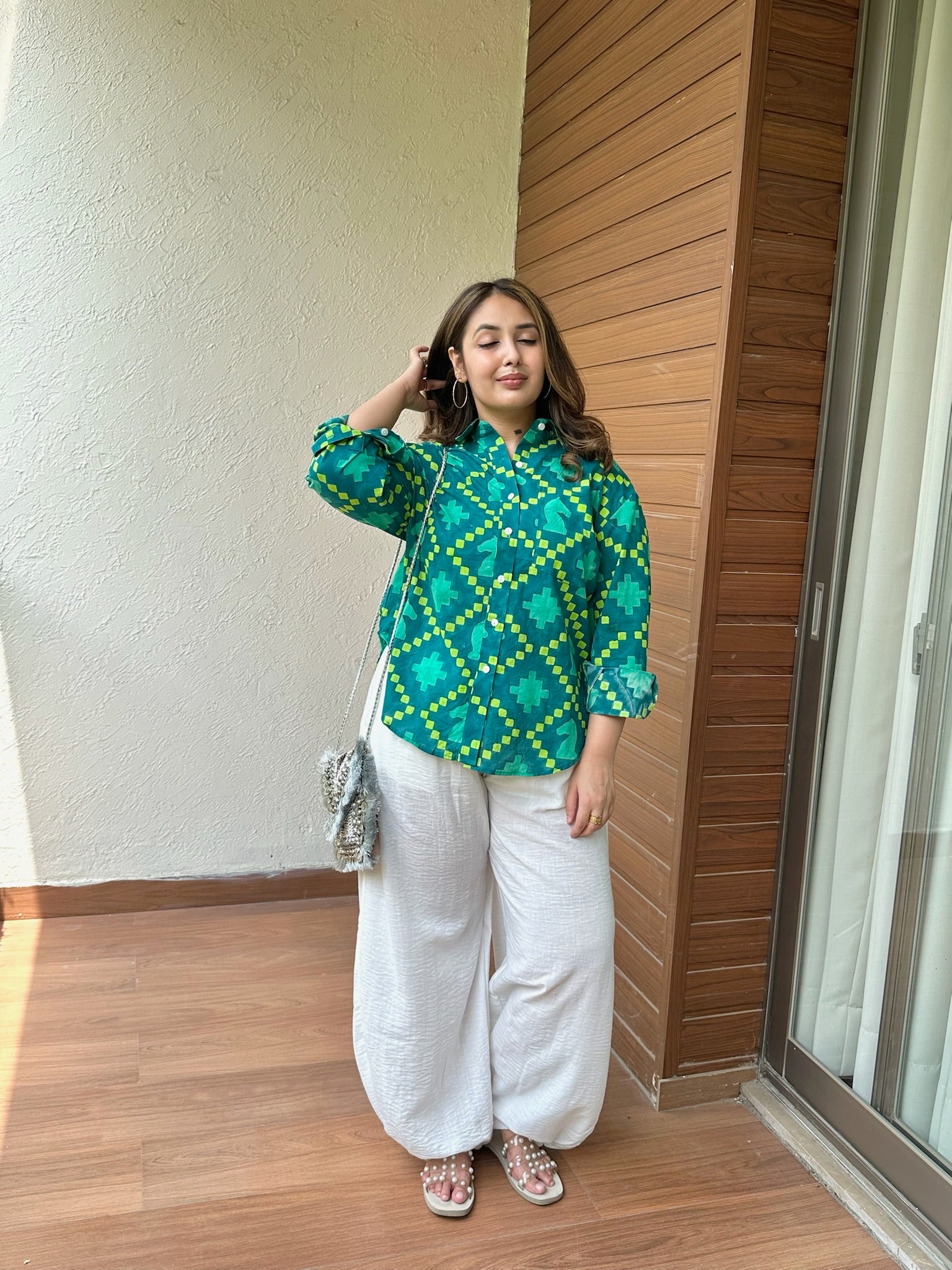 Exclusive Shatranj Green Shirt