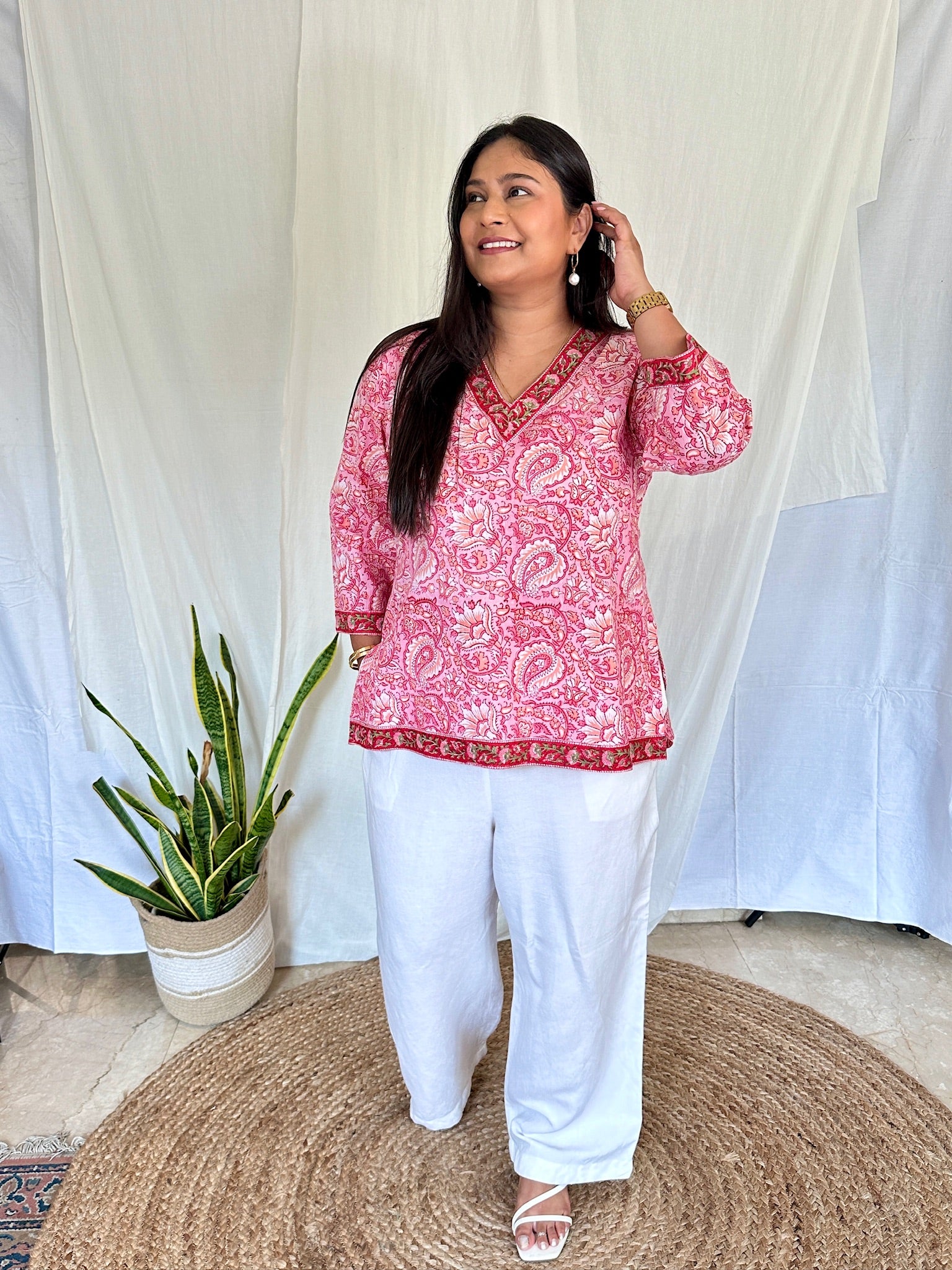 Heather Pink Printed Kurti