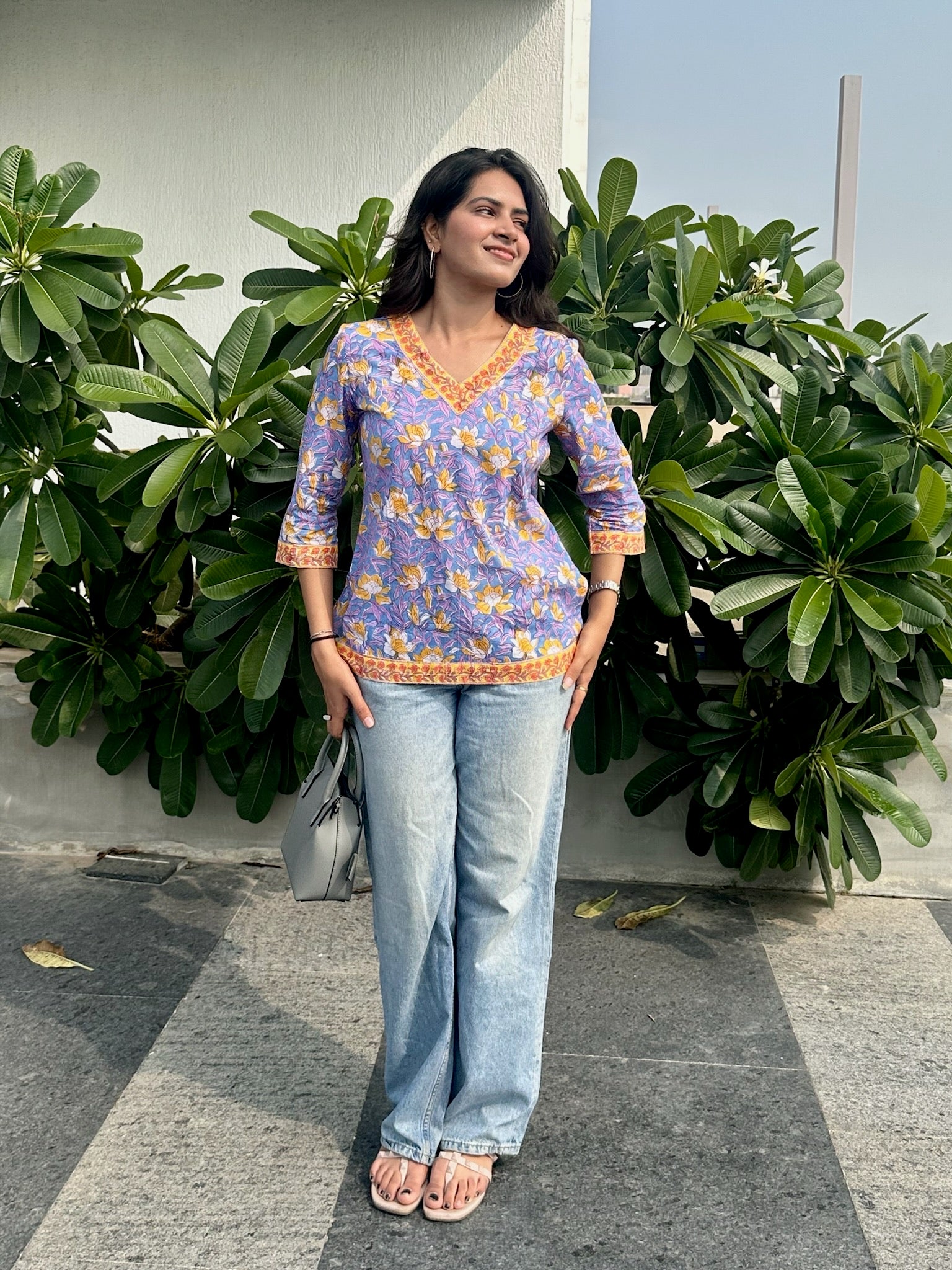 Sky And Sun Short Kurti
