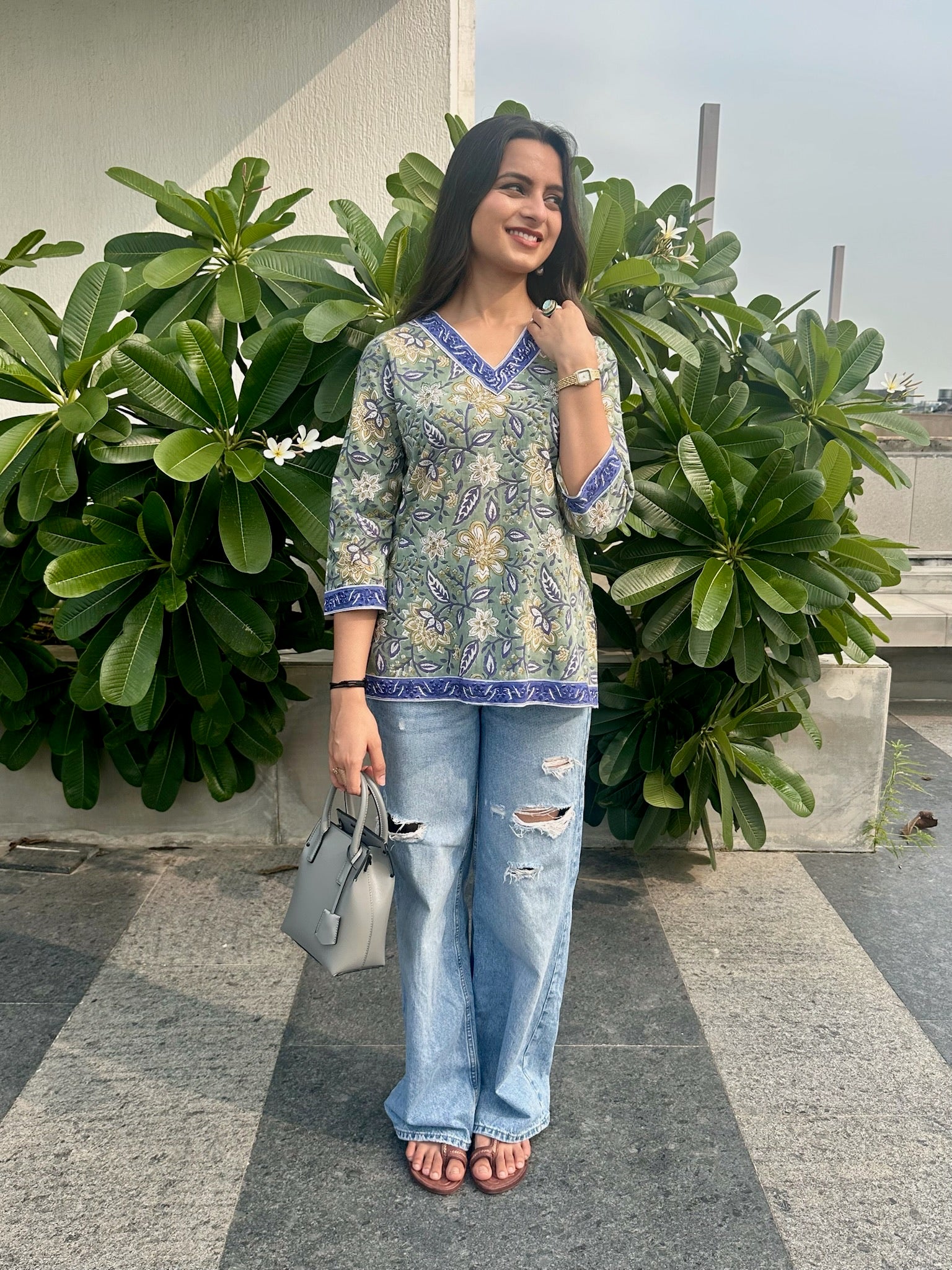 Sapphire Olive Short Kurti