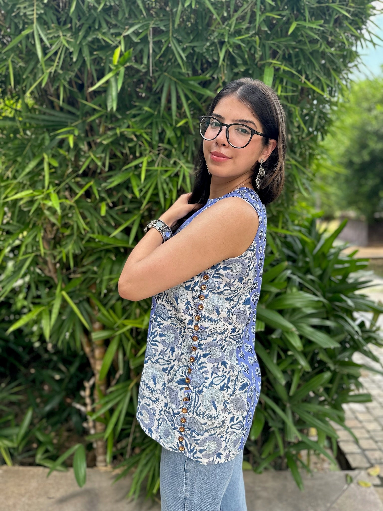 Ultramarine Blue Halter Short Kurti
