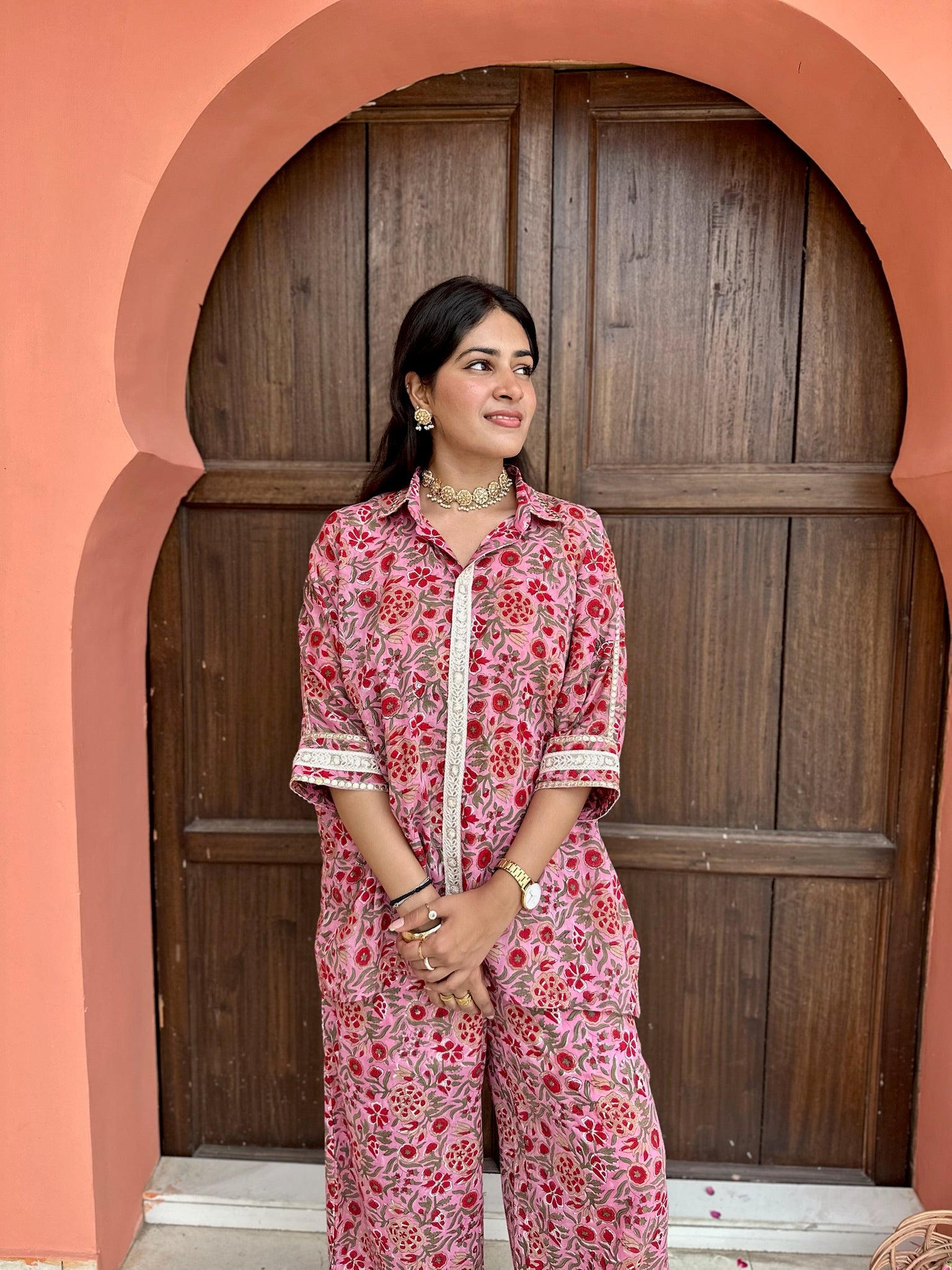Maple Ochre Asymmetric Mulmul Co-ord Set