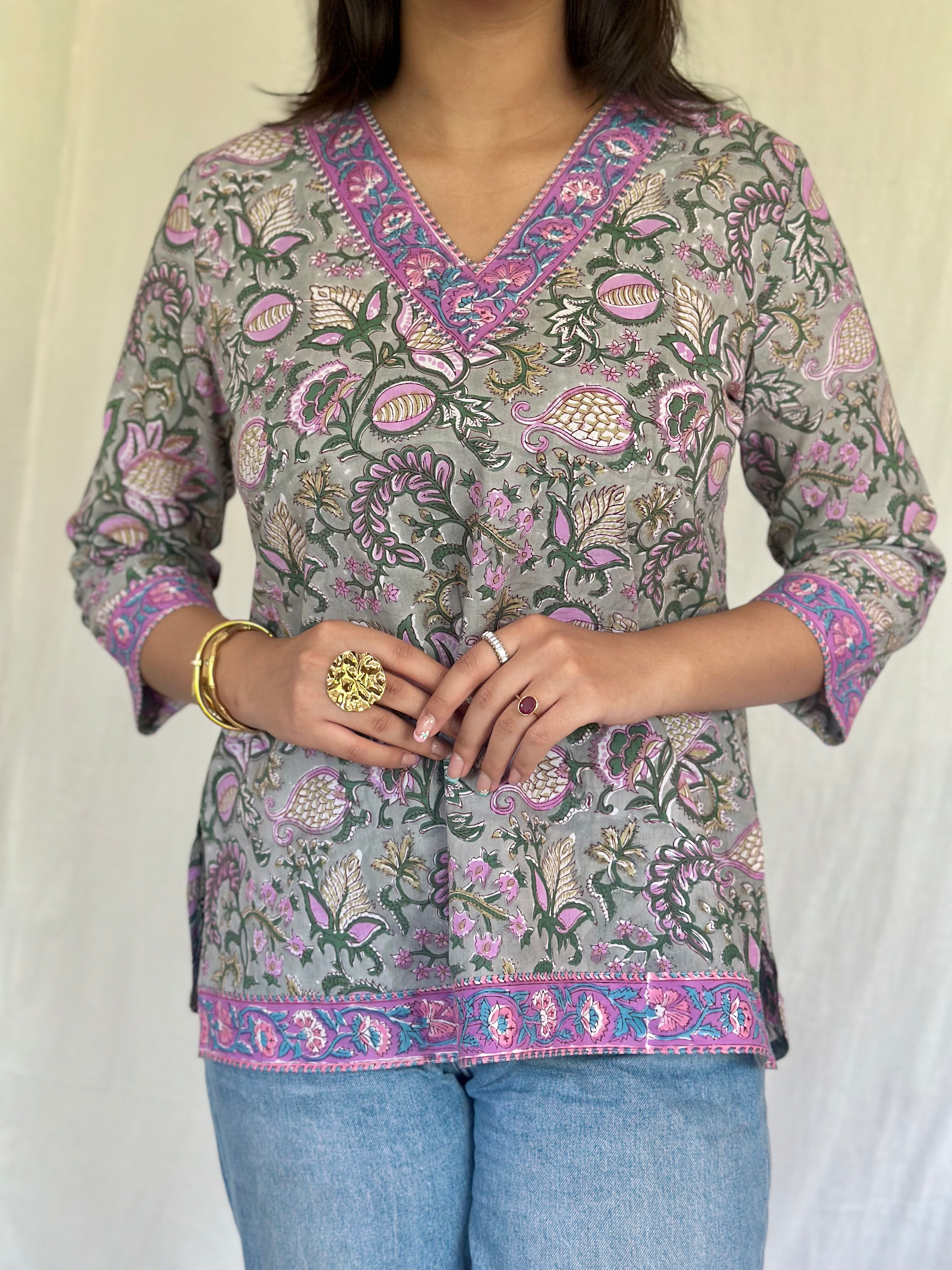 Sage Green Printed Kurti