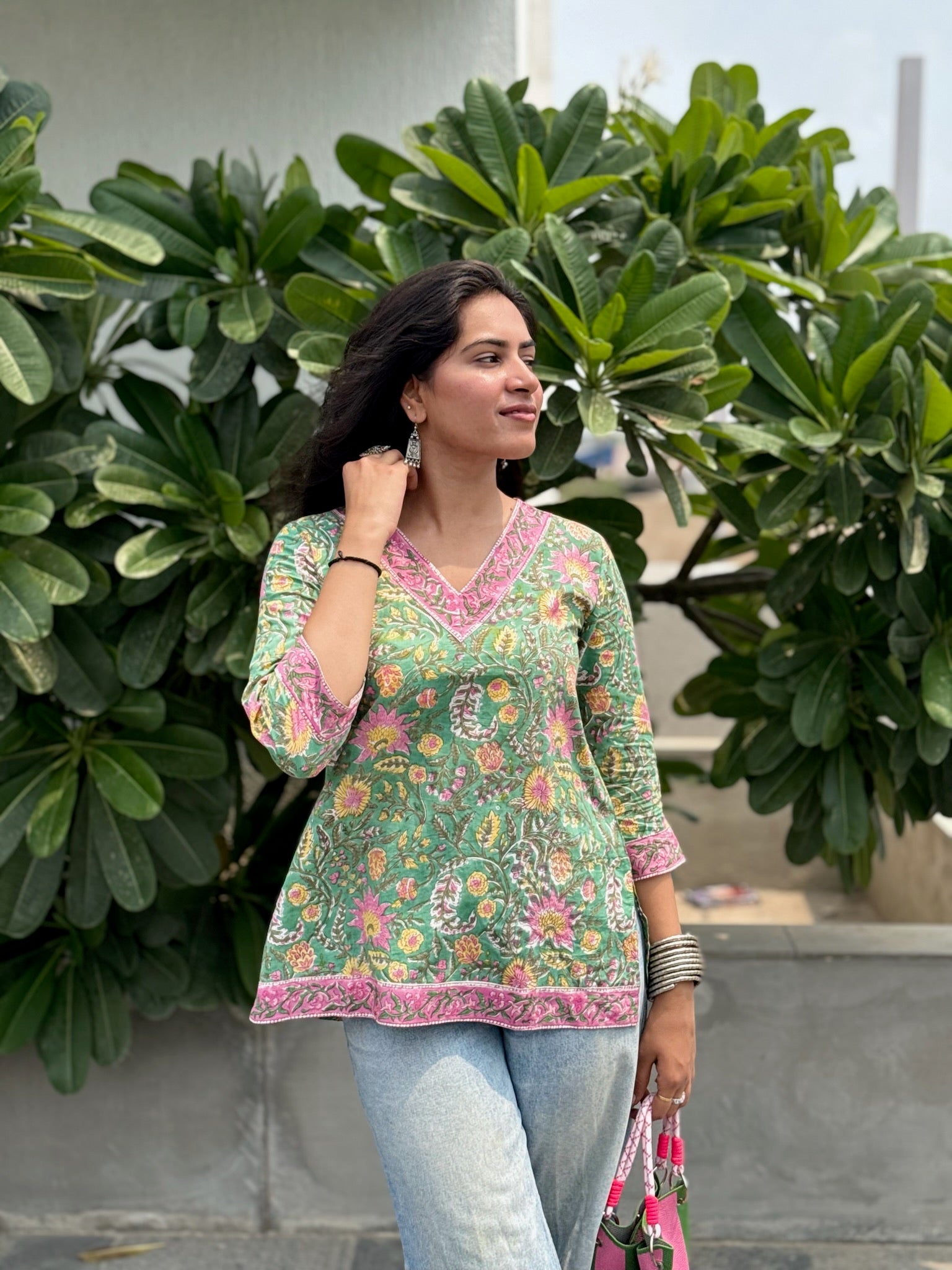 Algaebloom Green Short Kurti
