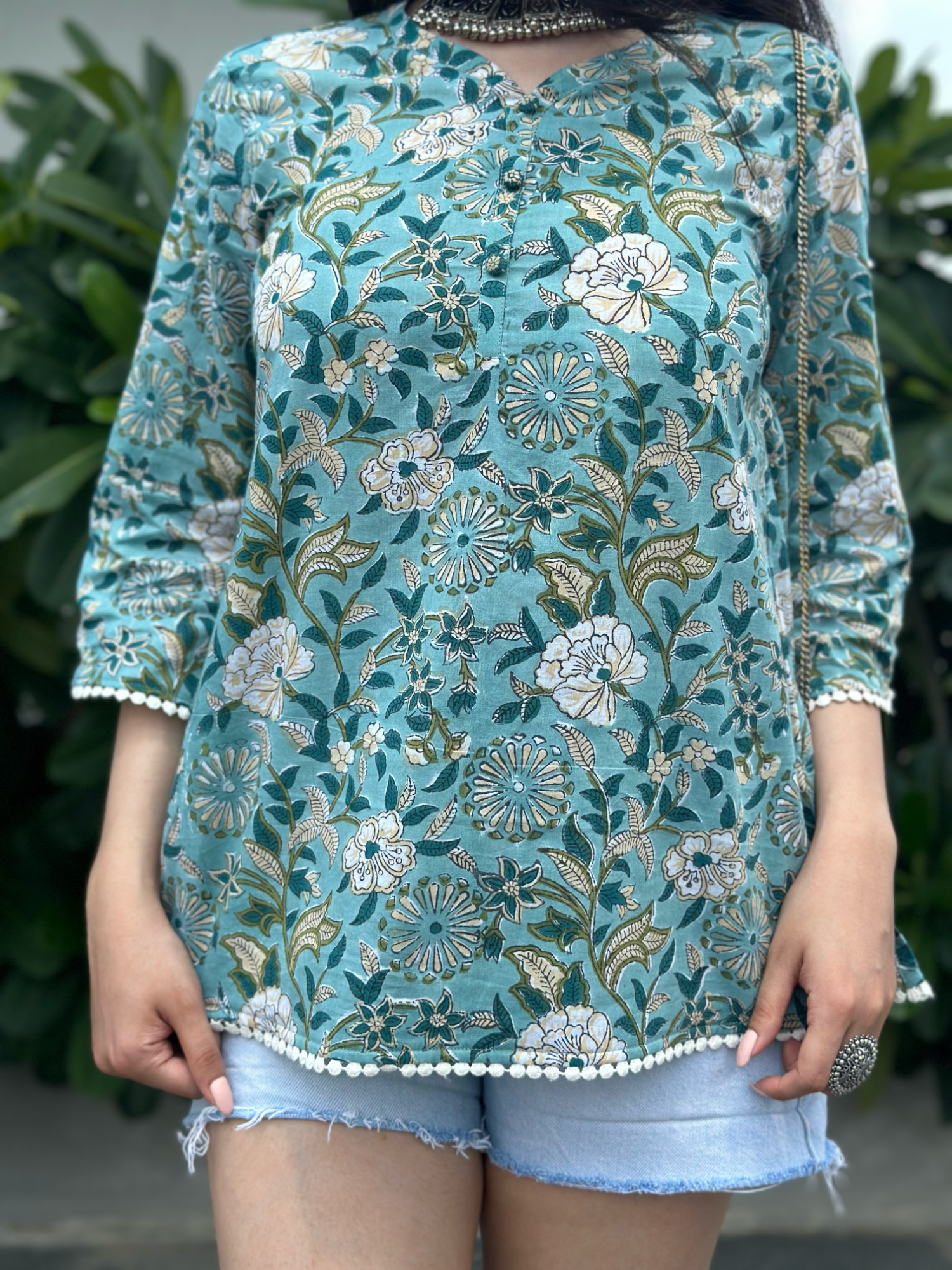 Sea Green Short Kurti