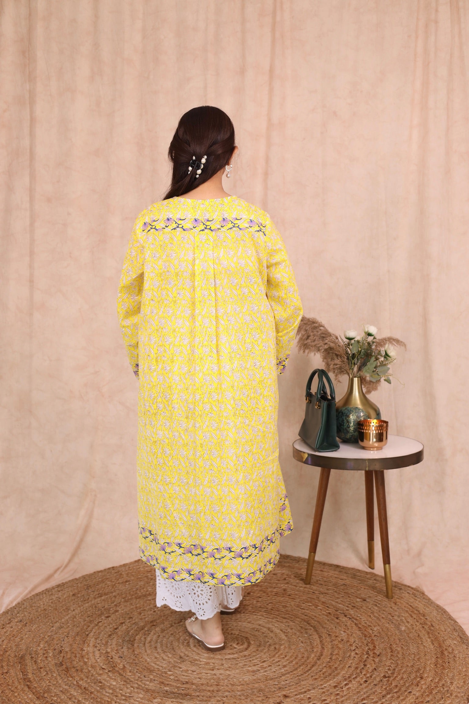 Wide Sleeve Kurta - Yellow