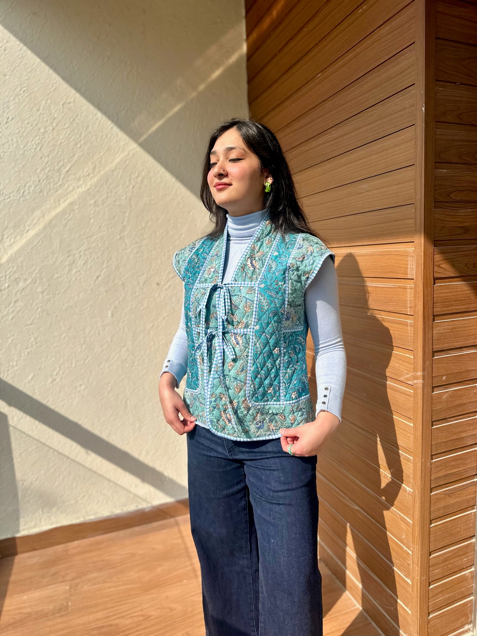 Feather Blue Quilted Dual Jacket