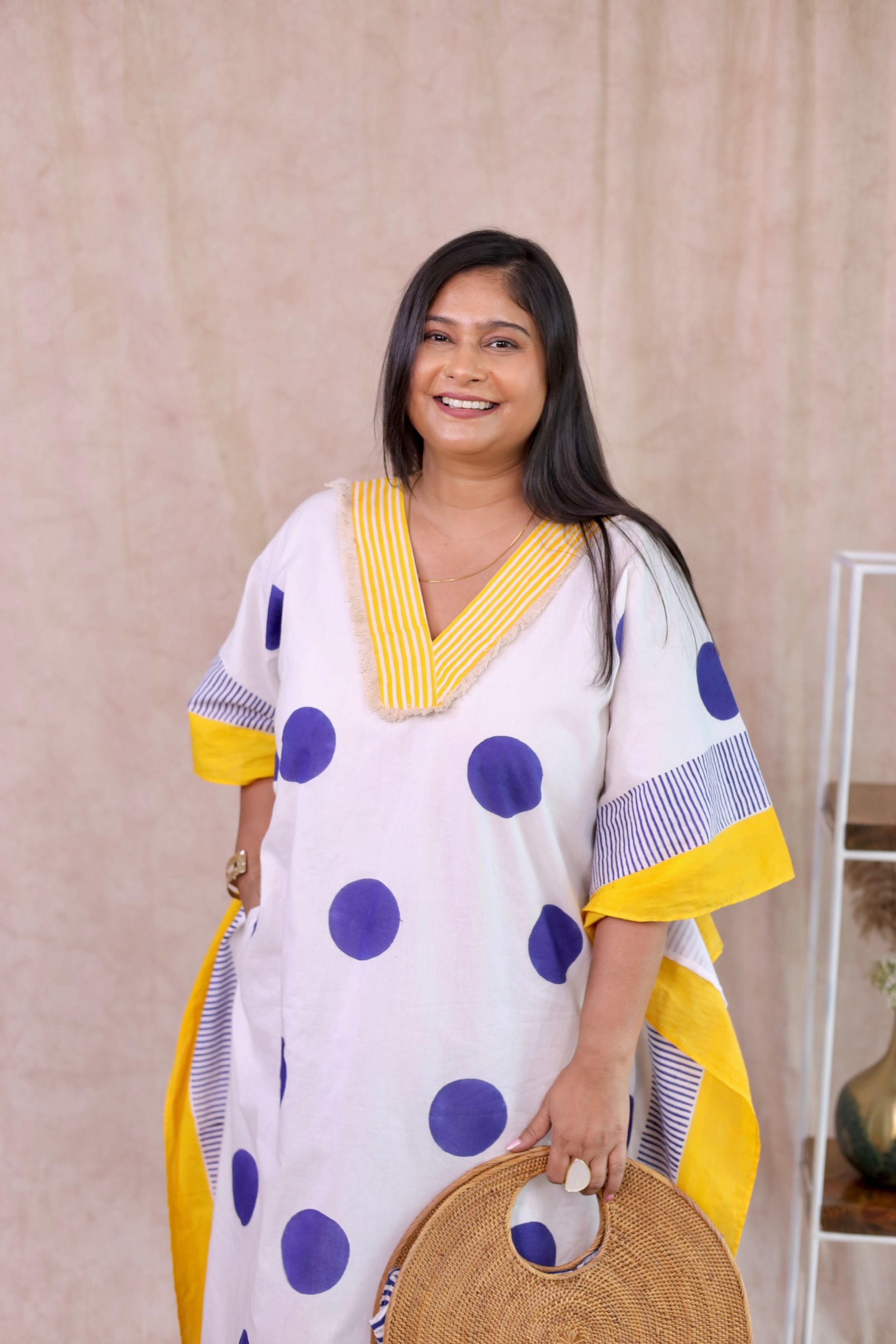 Blueberry Polka Dot Kaftan