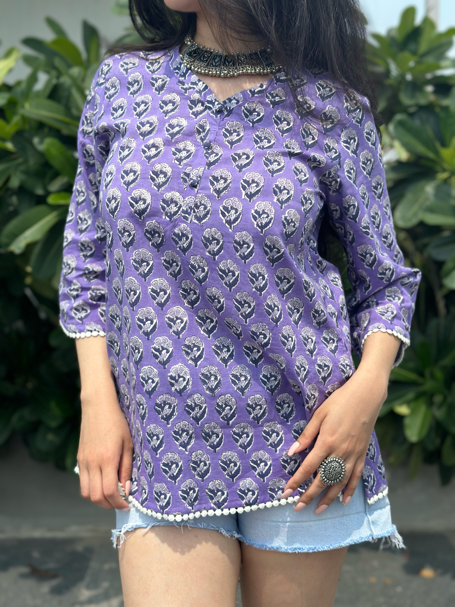 Grape Purple Short Kurti