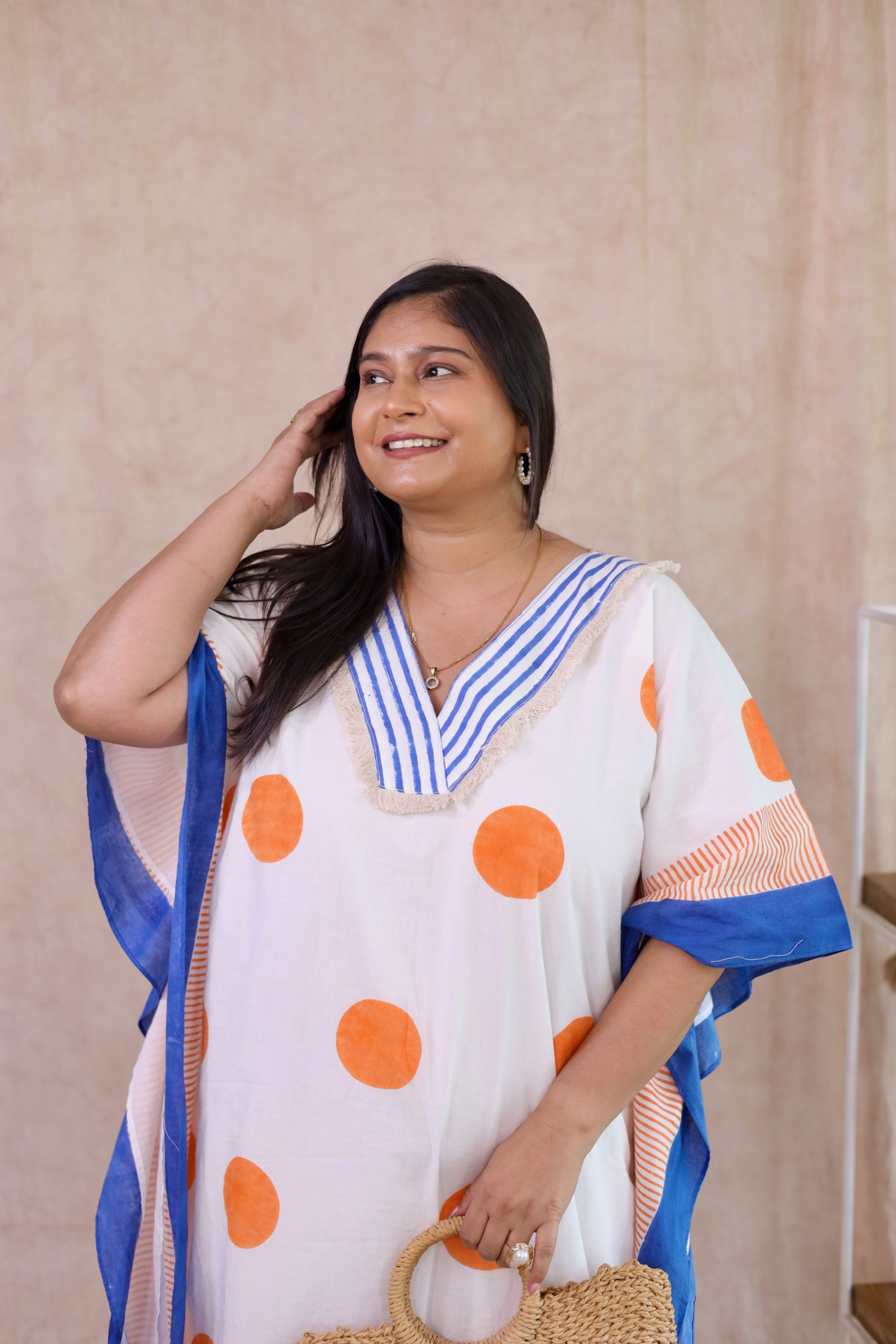 Mandarin Polka Dot Kaftan