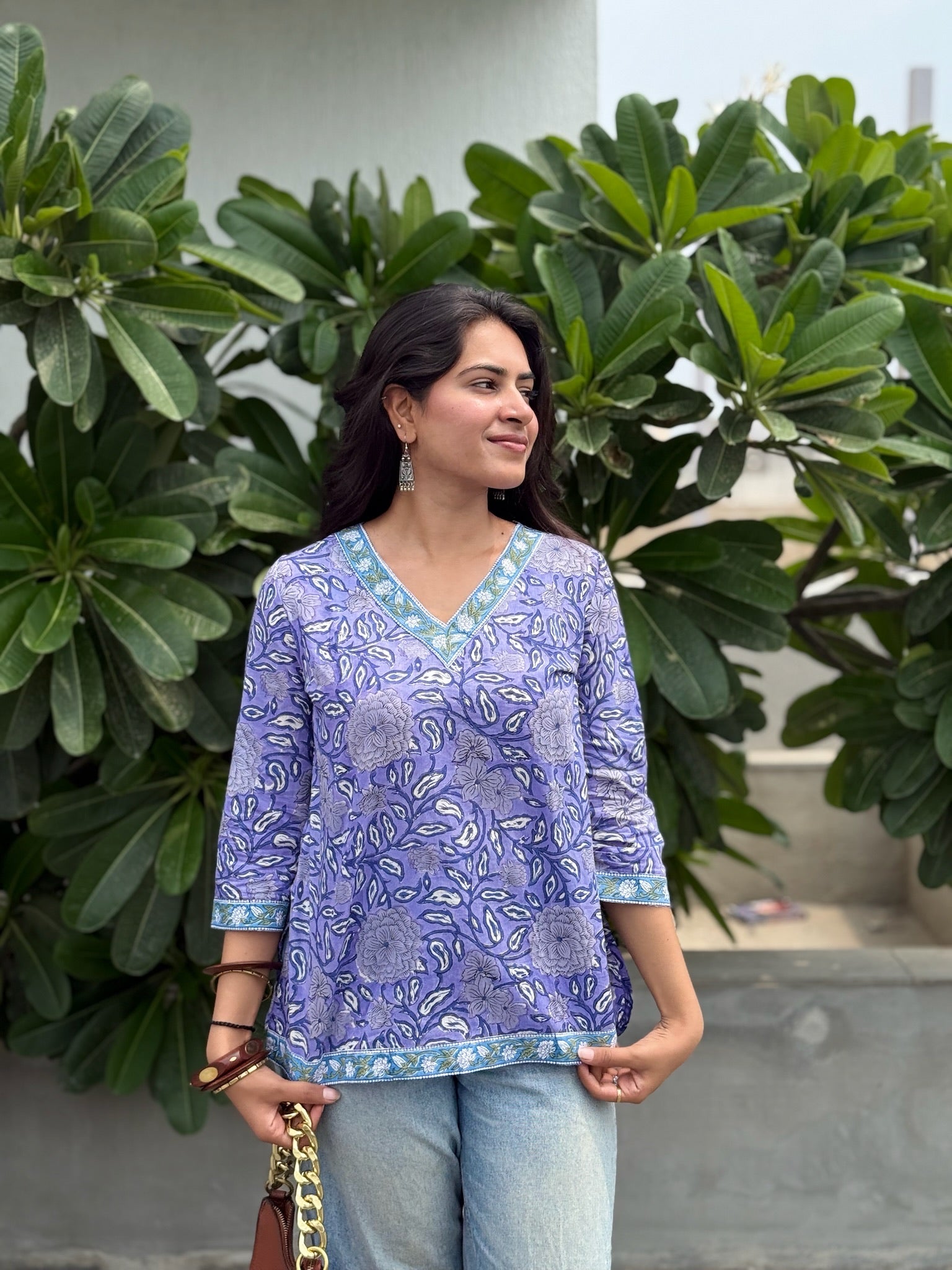 Lavender Bloom Short Kurti