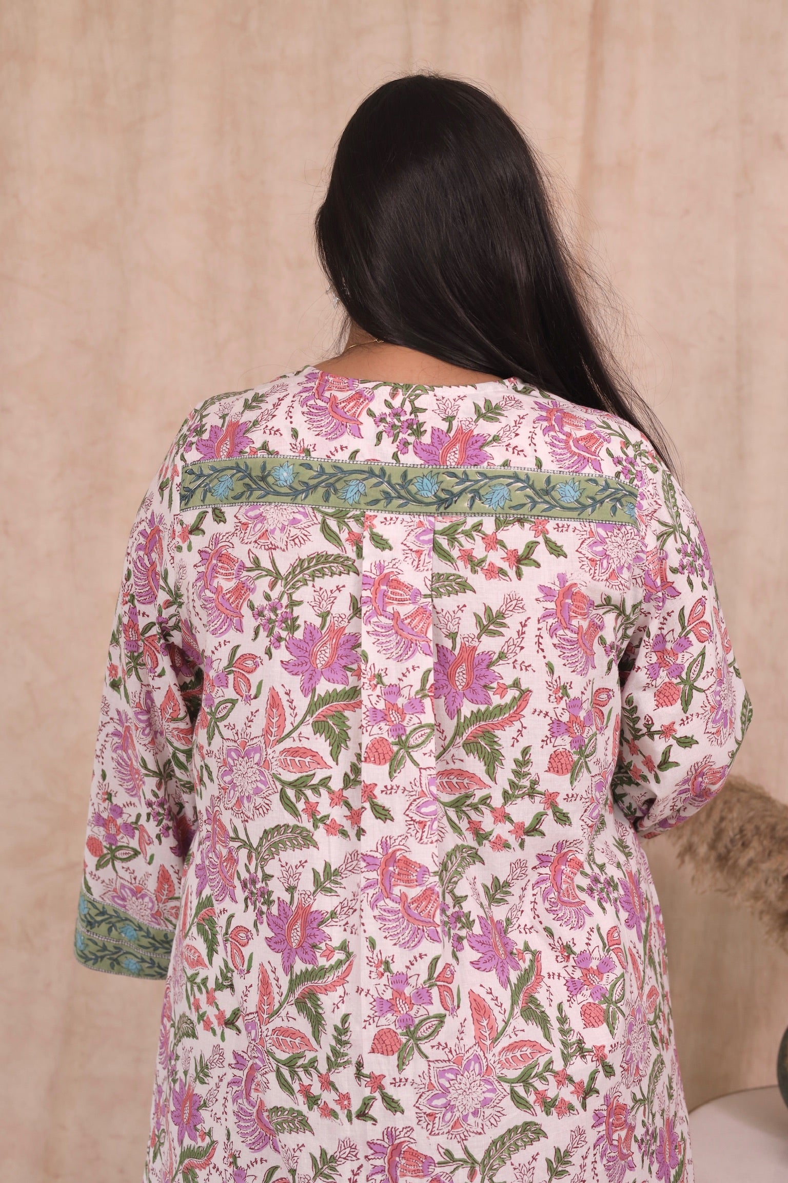 Wide Sleeve Kurta - Floral Mist