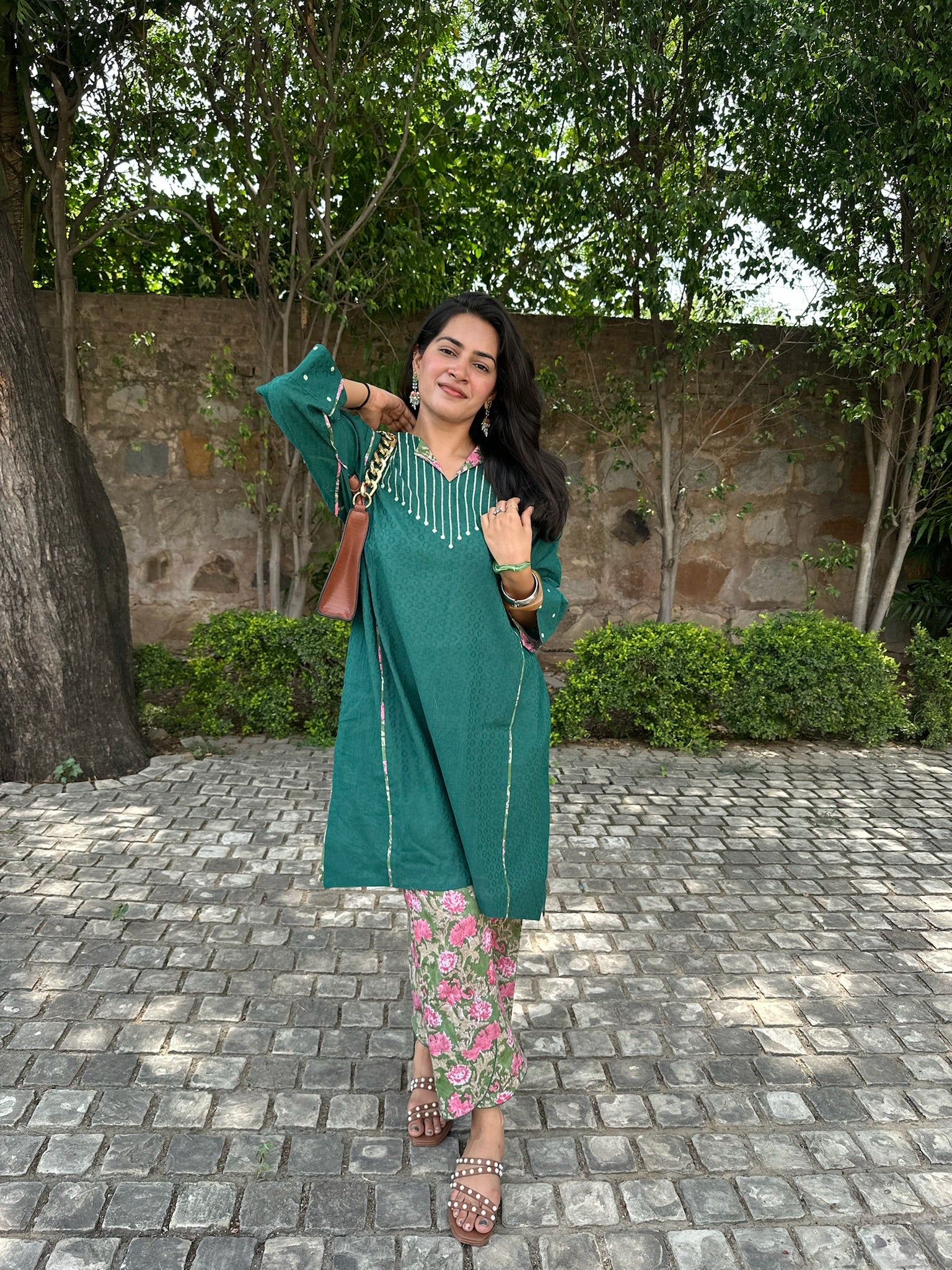 Emerald Green Long Dobby Co-Ord Set