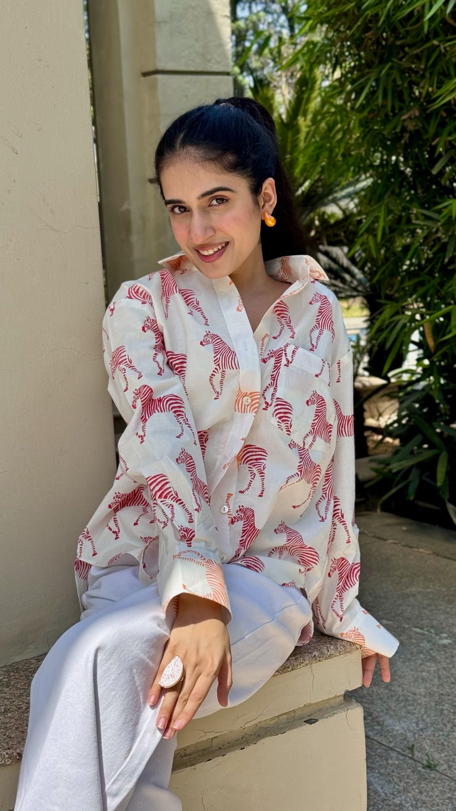 Zebra Orange And Red Shirt