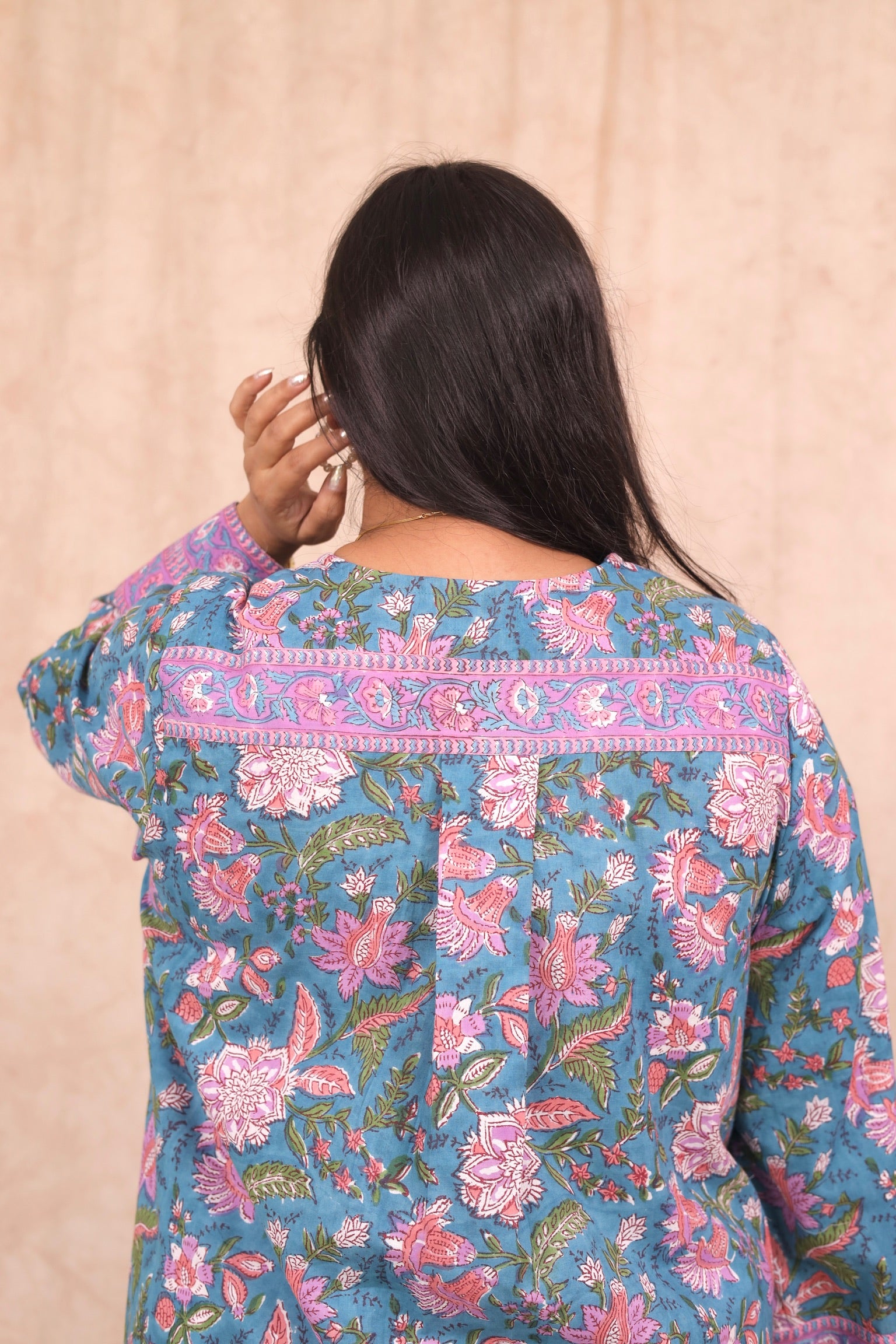 Wide Sleeve Kurta - Pacific Teal