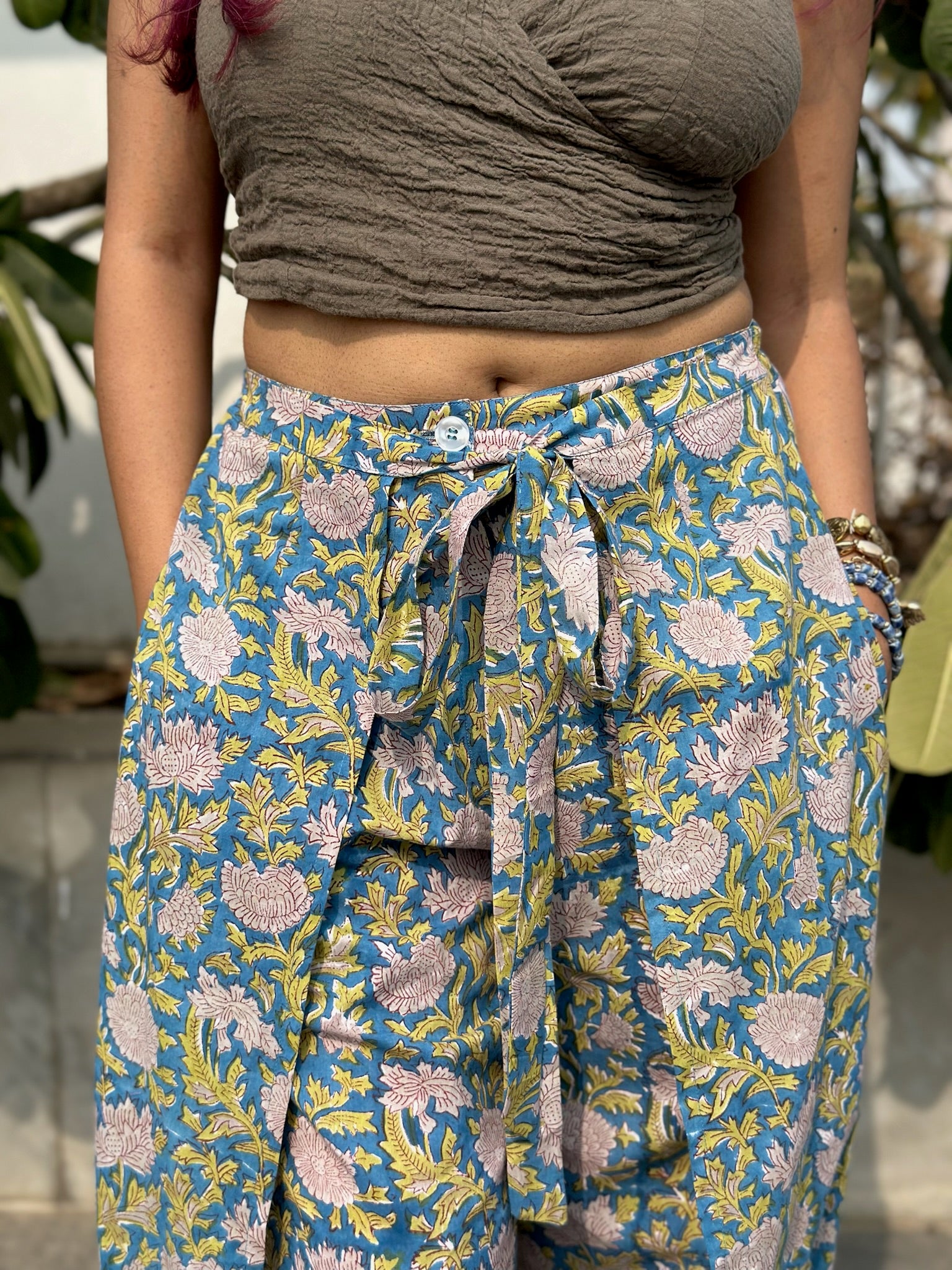 Blue Lotus Wrap Pants