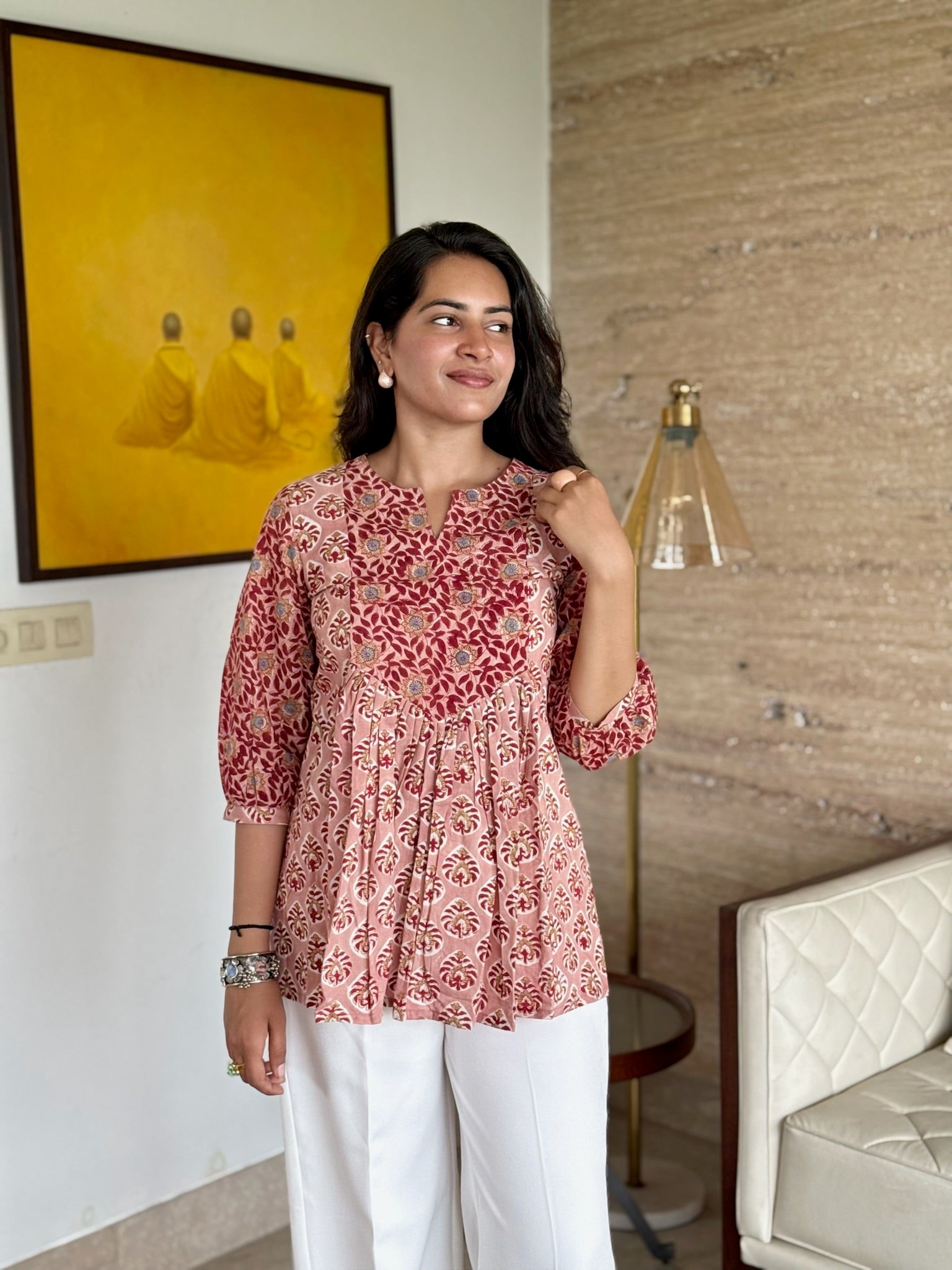 Coastal Sand Gather Short Kurti