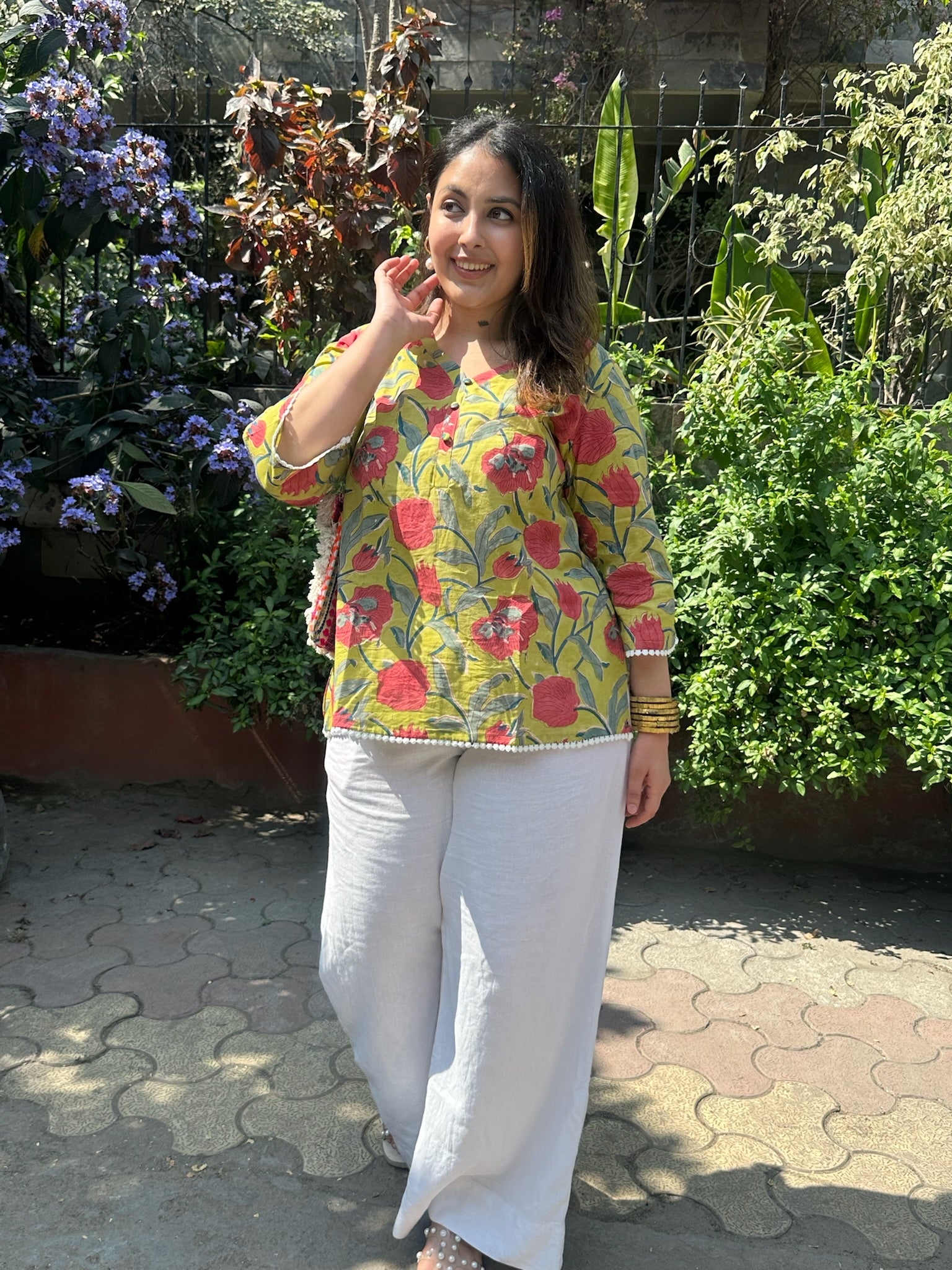 Amber Green Lace Kurti