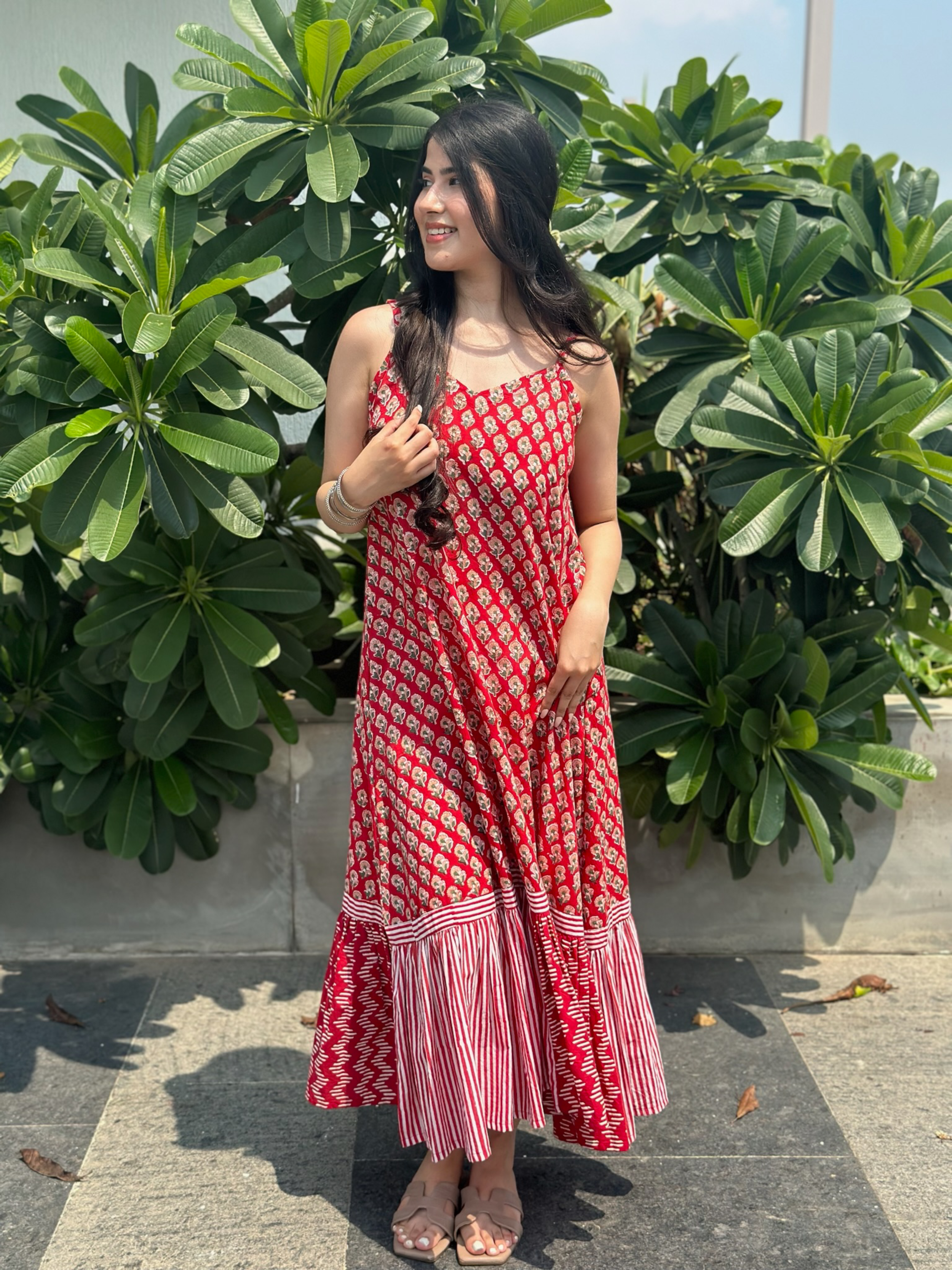 Scarlet Red Strap Maxi Dress