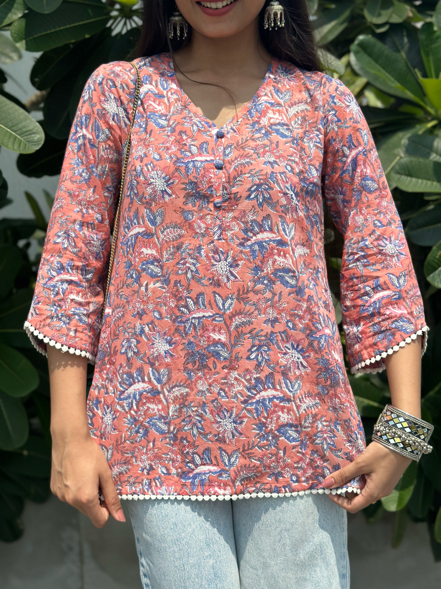 Flamingo Pink Short Kurti