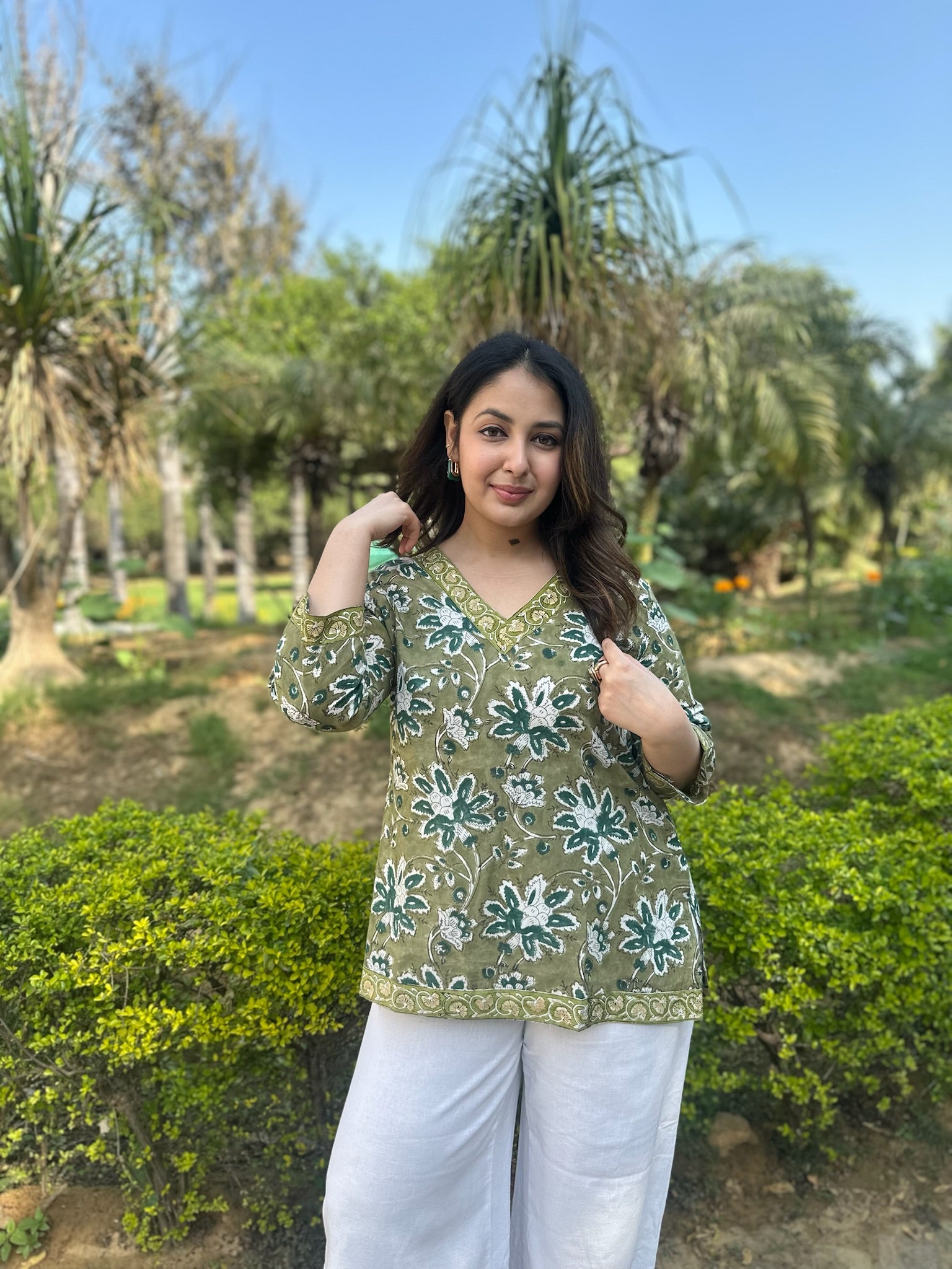 Wild Green Short Kurti