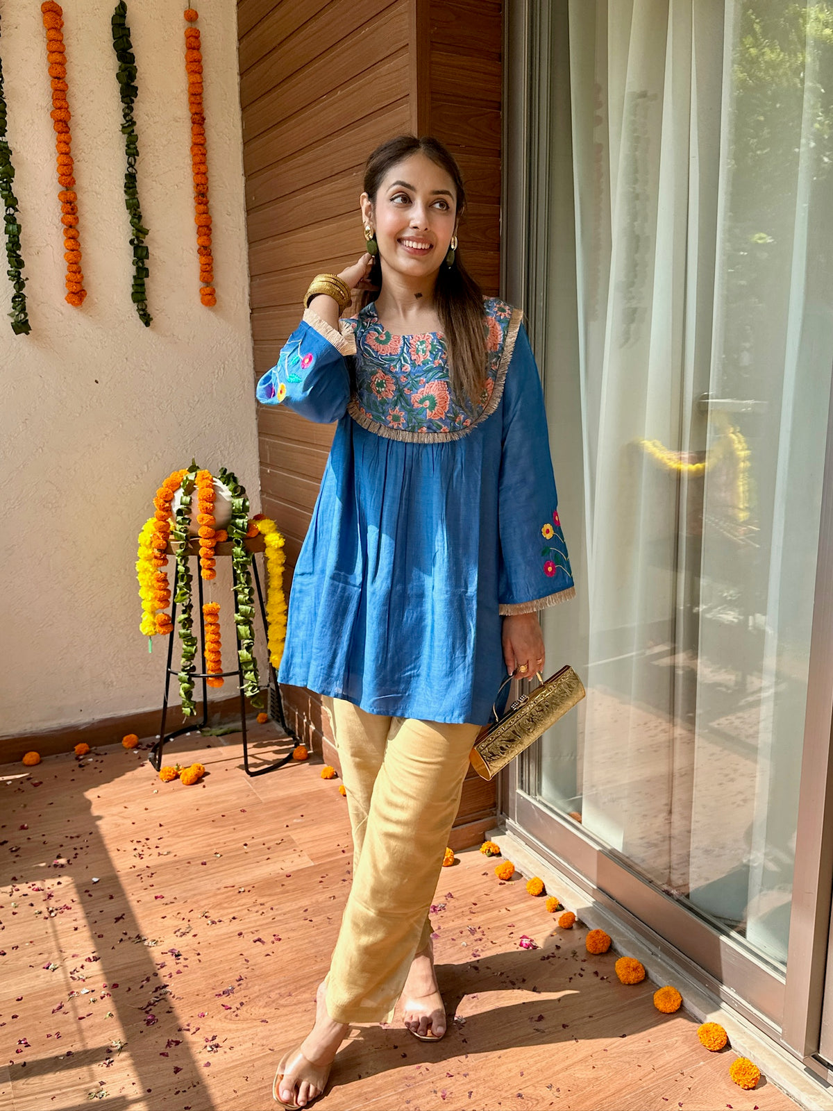 Neelam Yoke Short Kurta Set