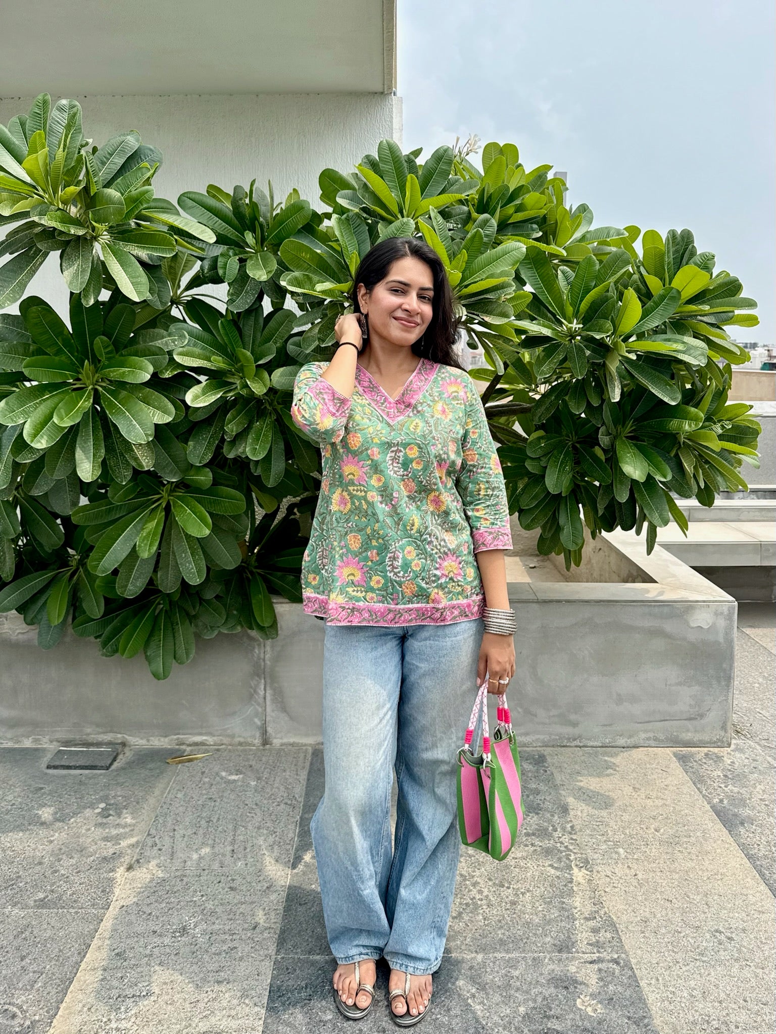 Algaebloom Green Short Kurti