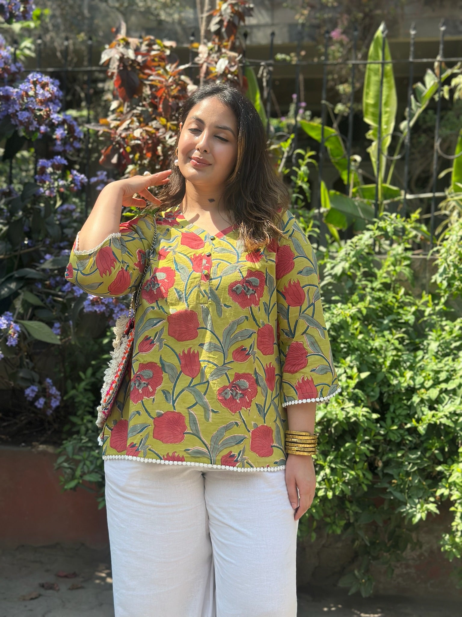 Amber Green Lace Kurti