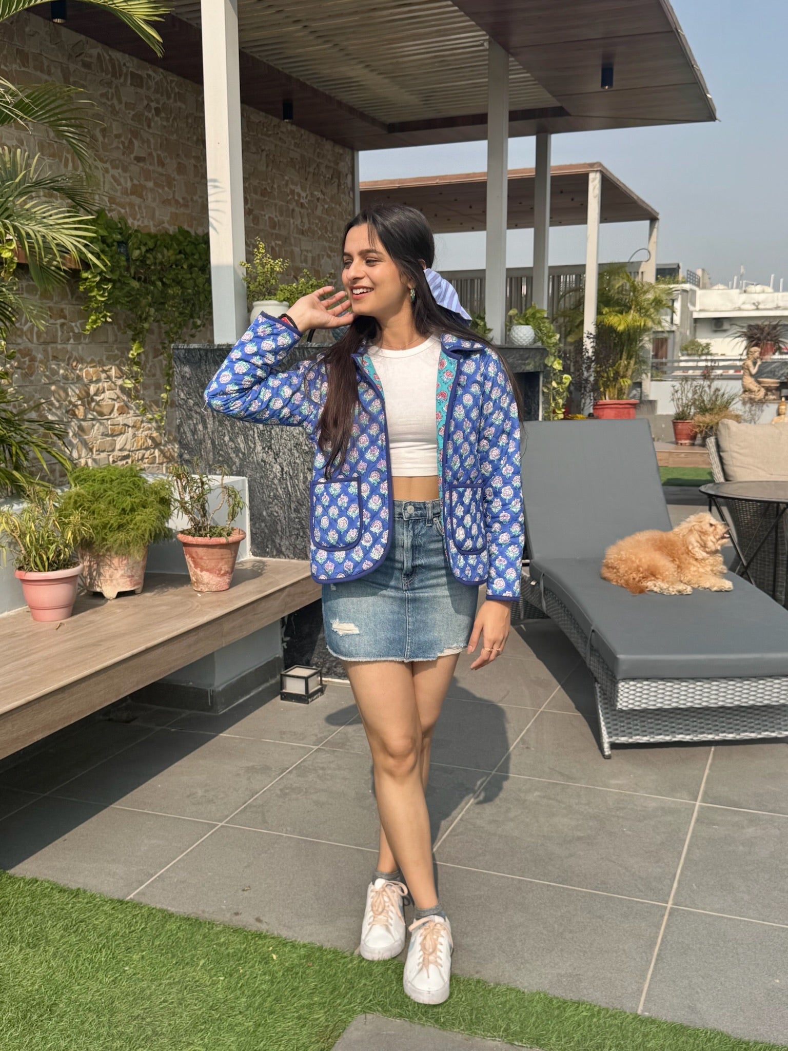 Purple Blue Bomber Jacket