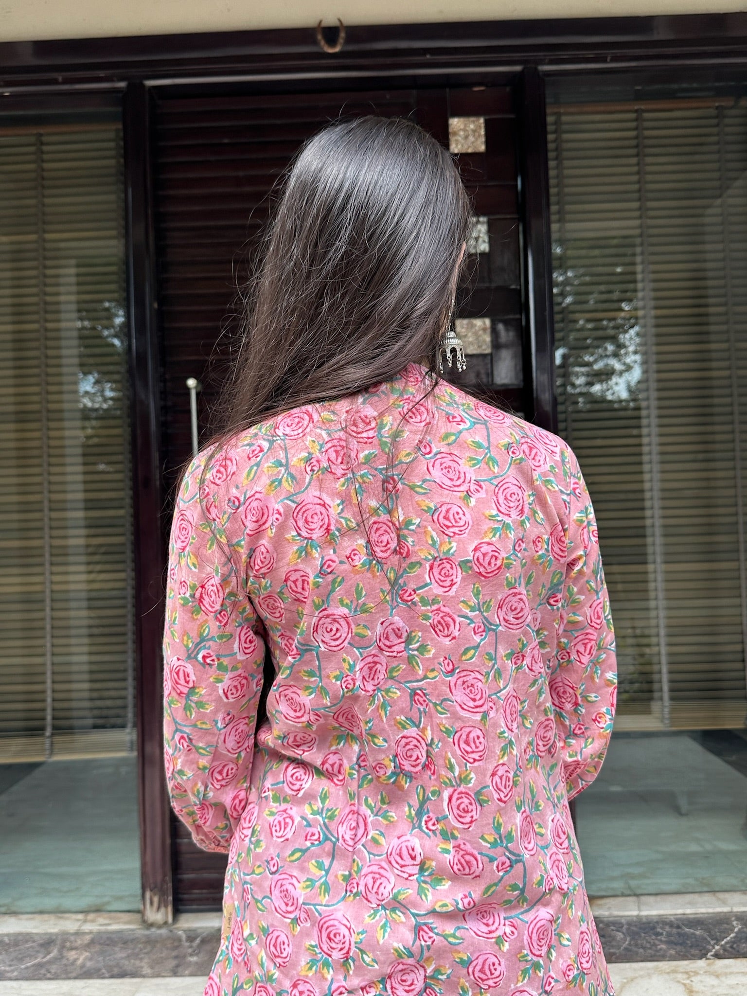 Blush Mauve Gather Short Kurti