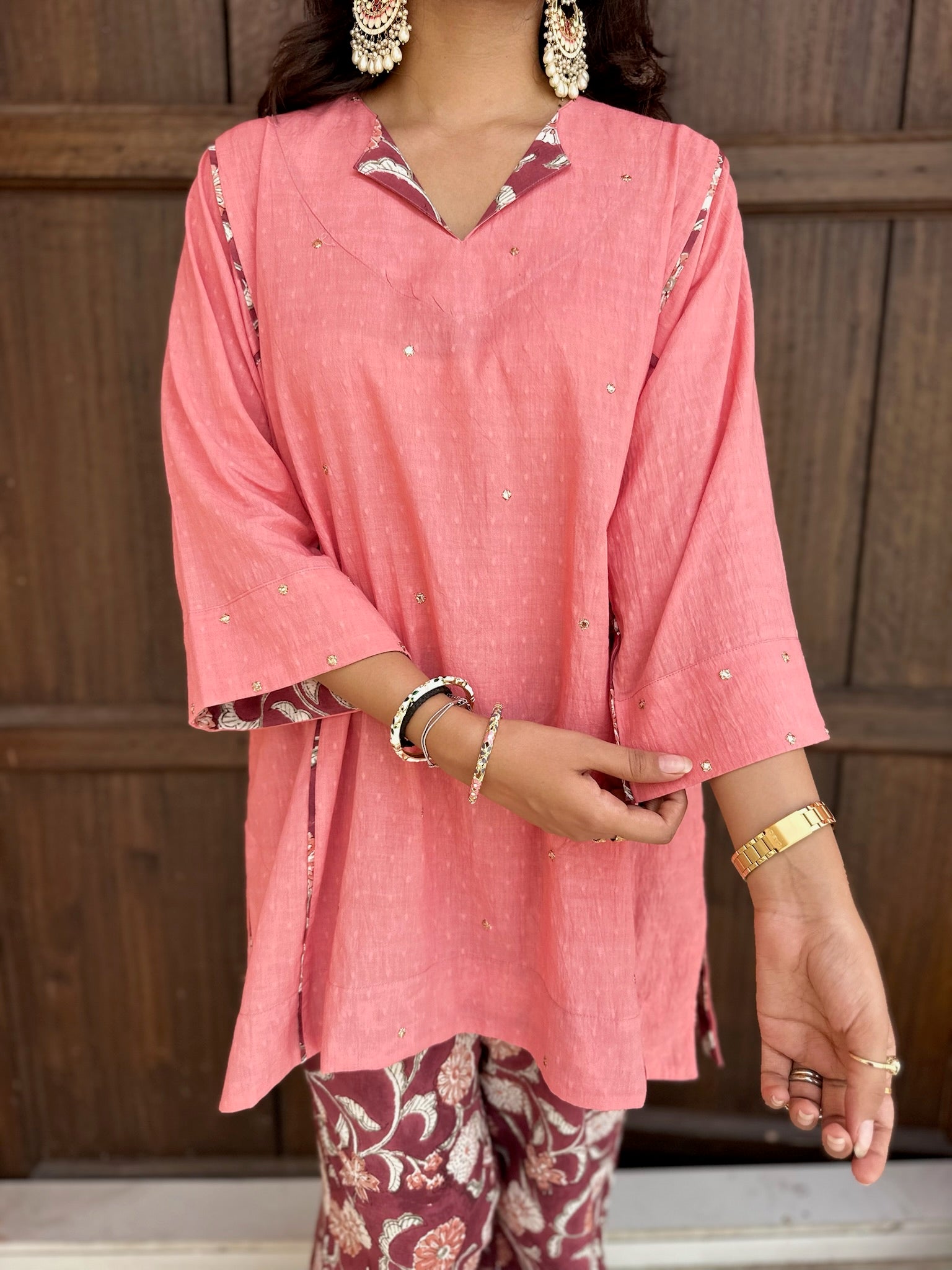 Soft Pearl Dobby Co-ord Set