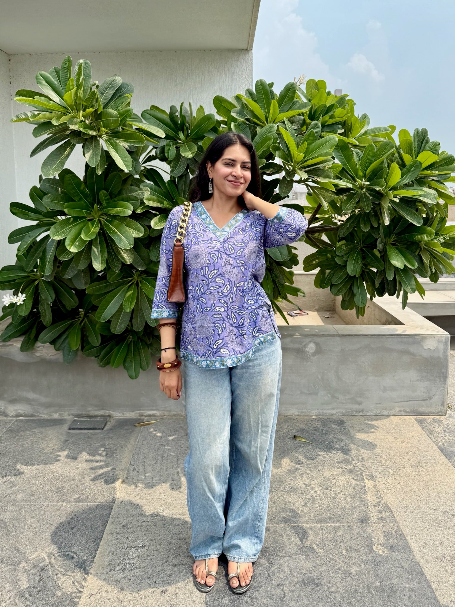 Lavender Bloom Short Kurti