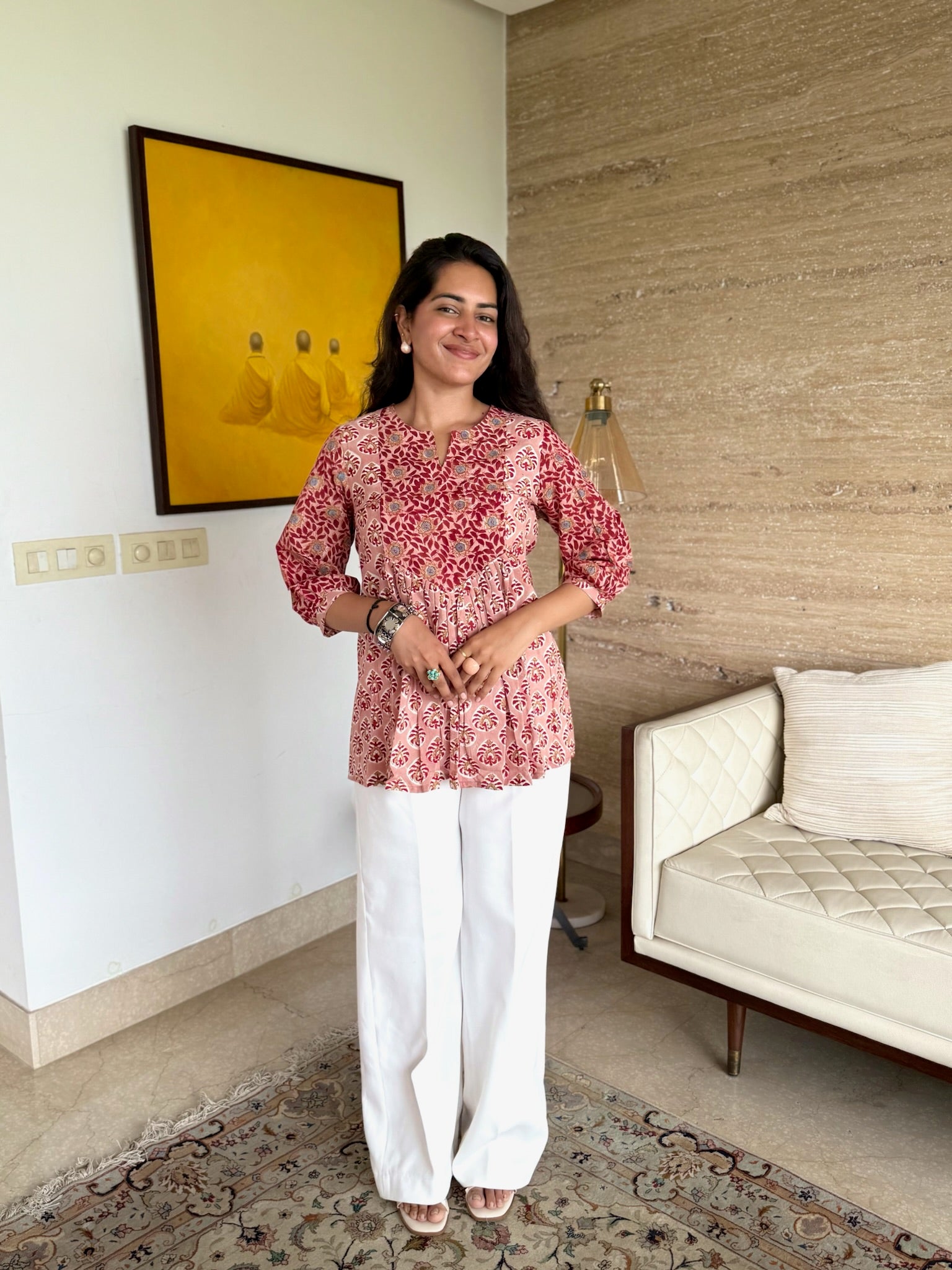 Coastal Sand Gather Short Kurti