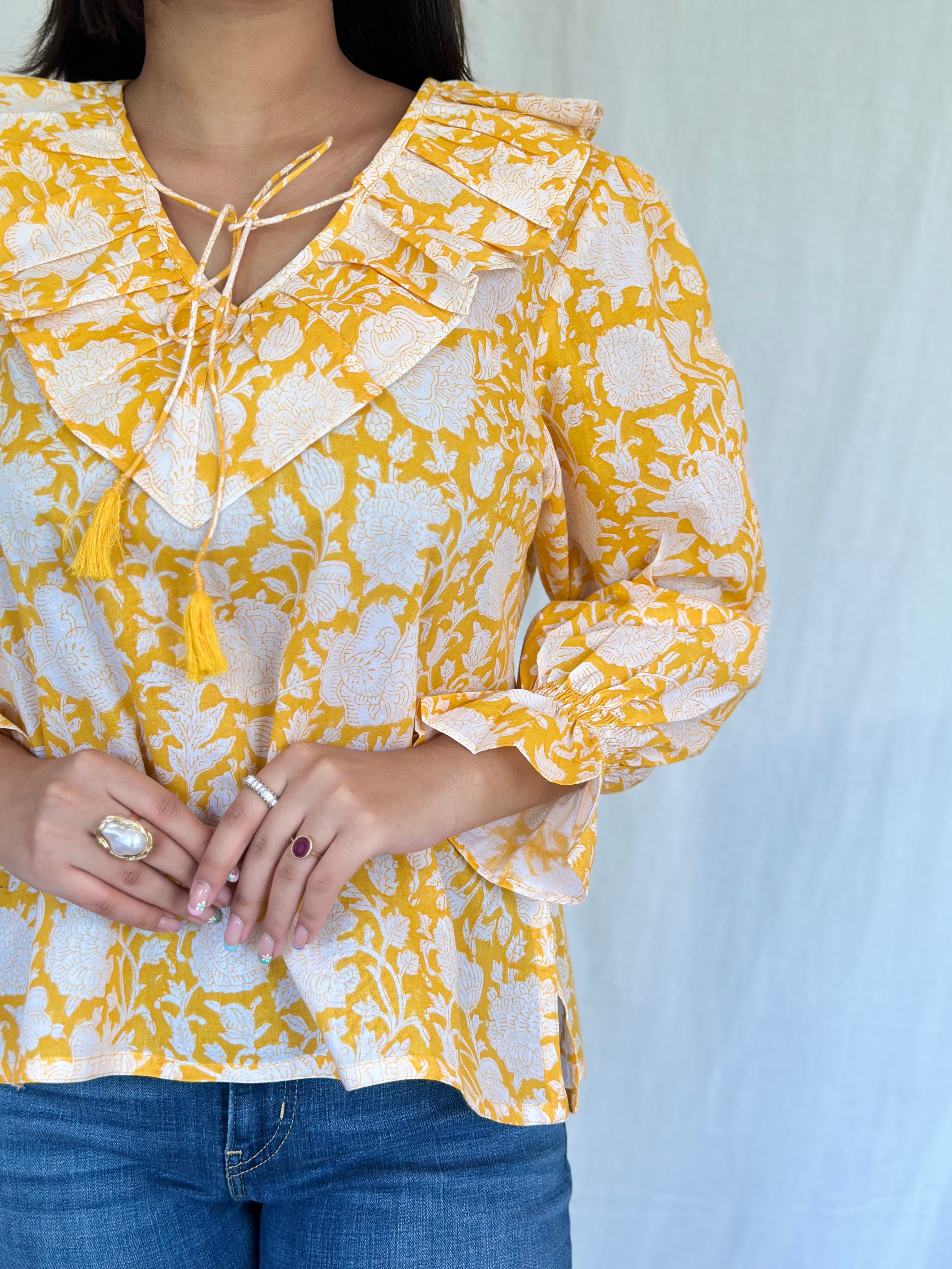 Amber Yellow Floral Top