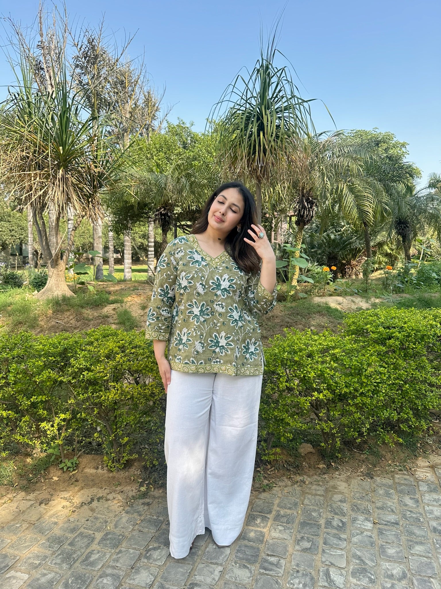 Wild Green Short Kurti