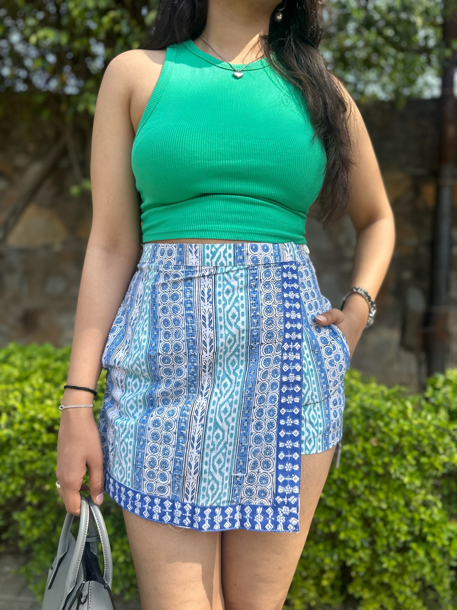 Whimsical Garden Print Skort