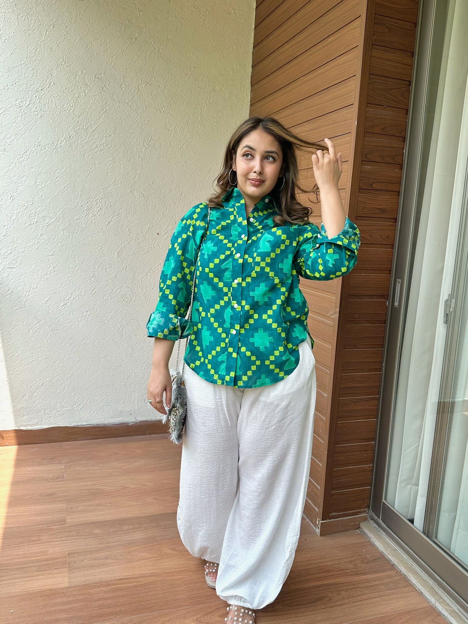 Exclusive Shatranj Green Shirt