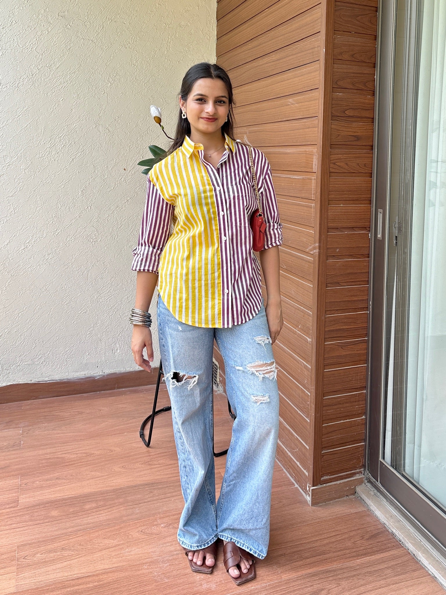 Multi Stripes Yellow Lavender Shirt