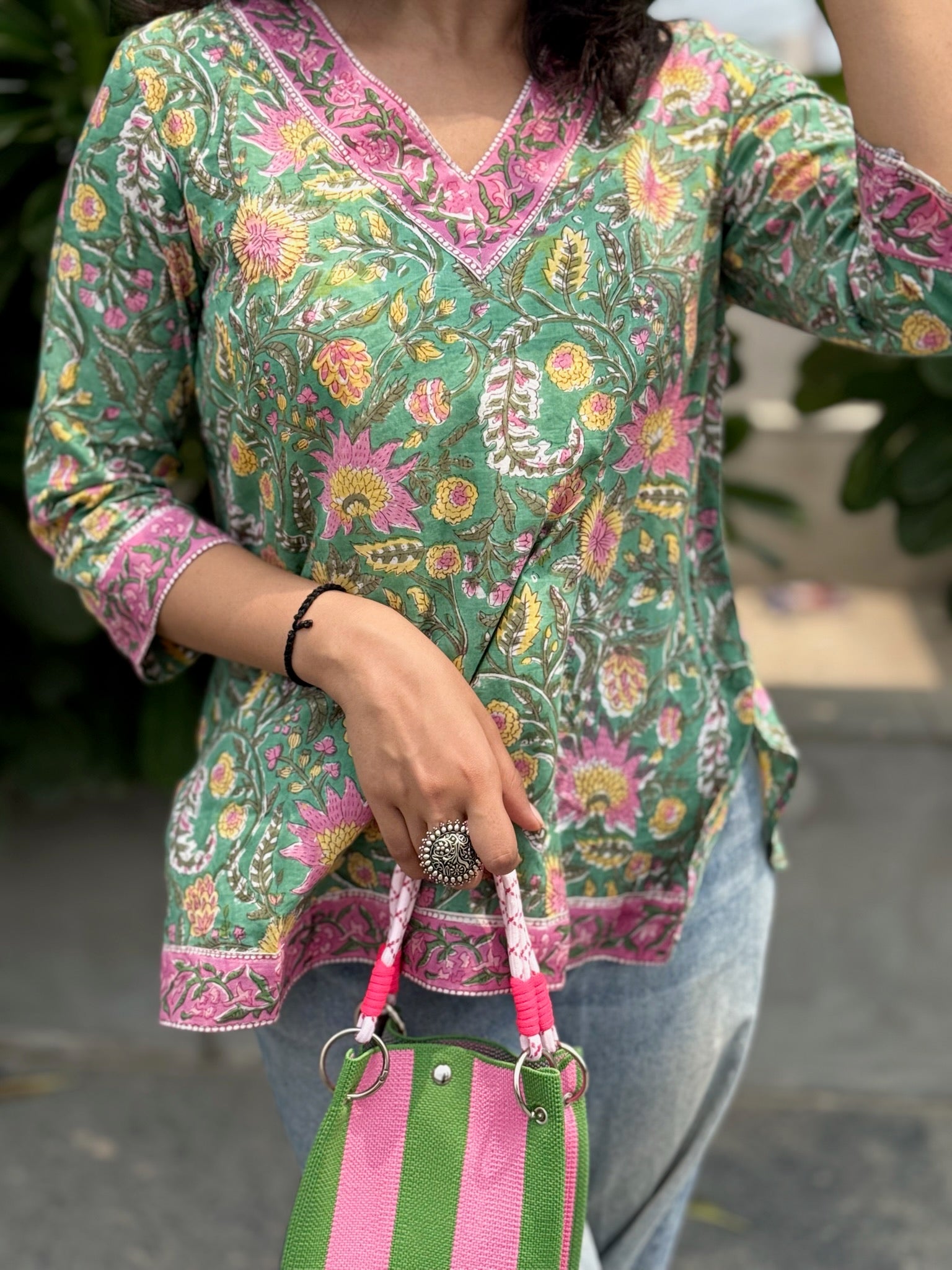 Algaebloom Green Short Kurti