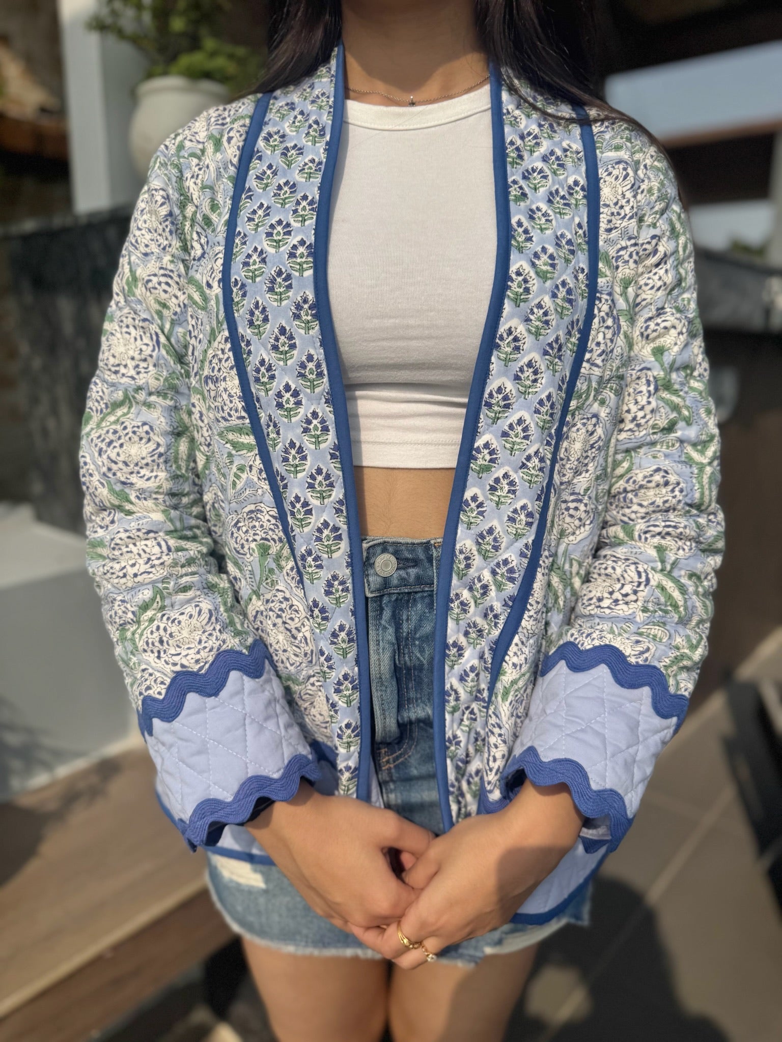 Ultramarine Quilted Shrug