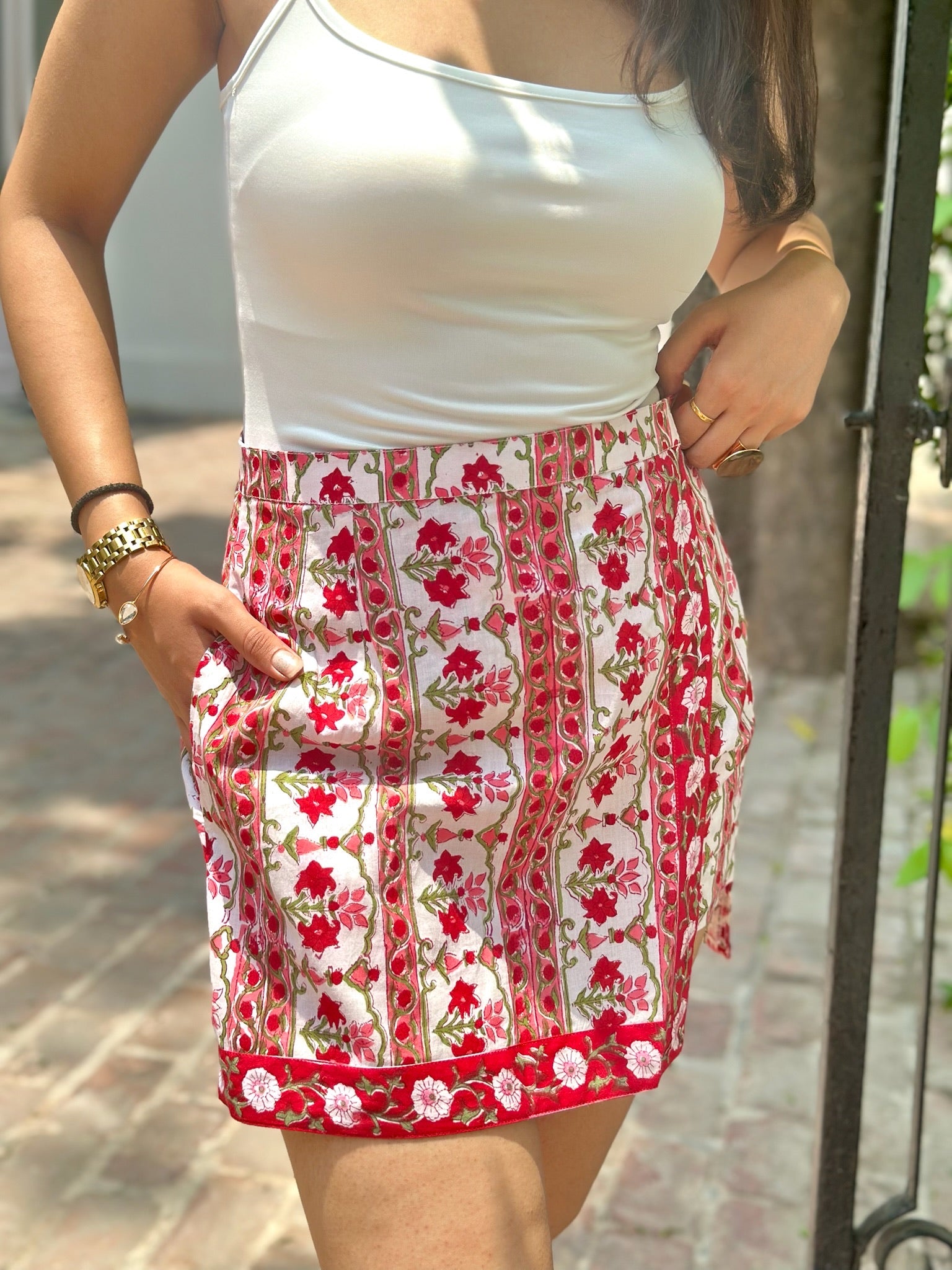 Hibiscus Red Skort