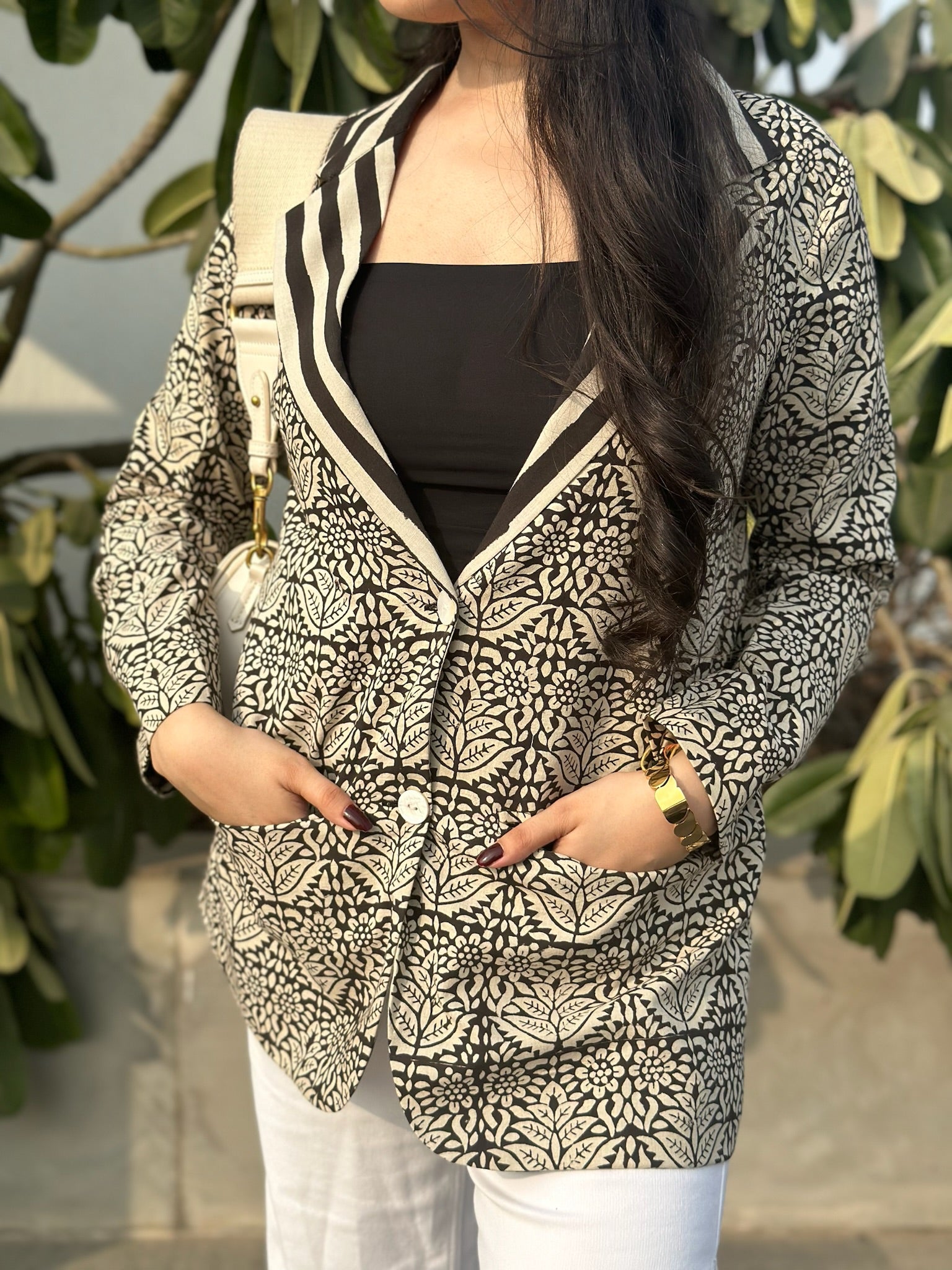 Floral Onyx Black Blazer