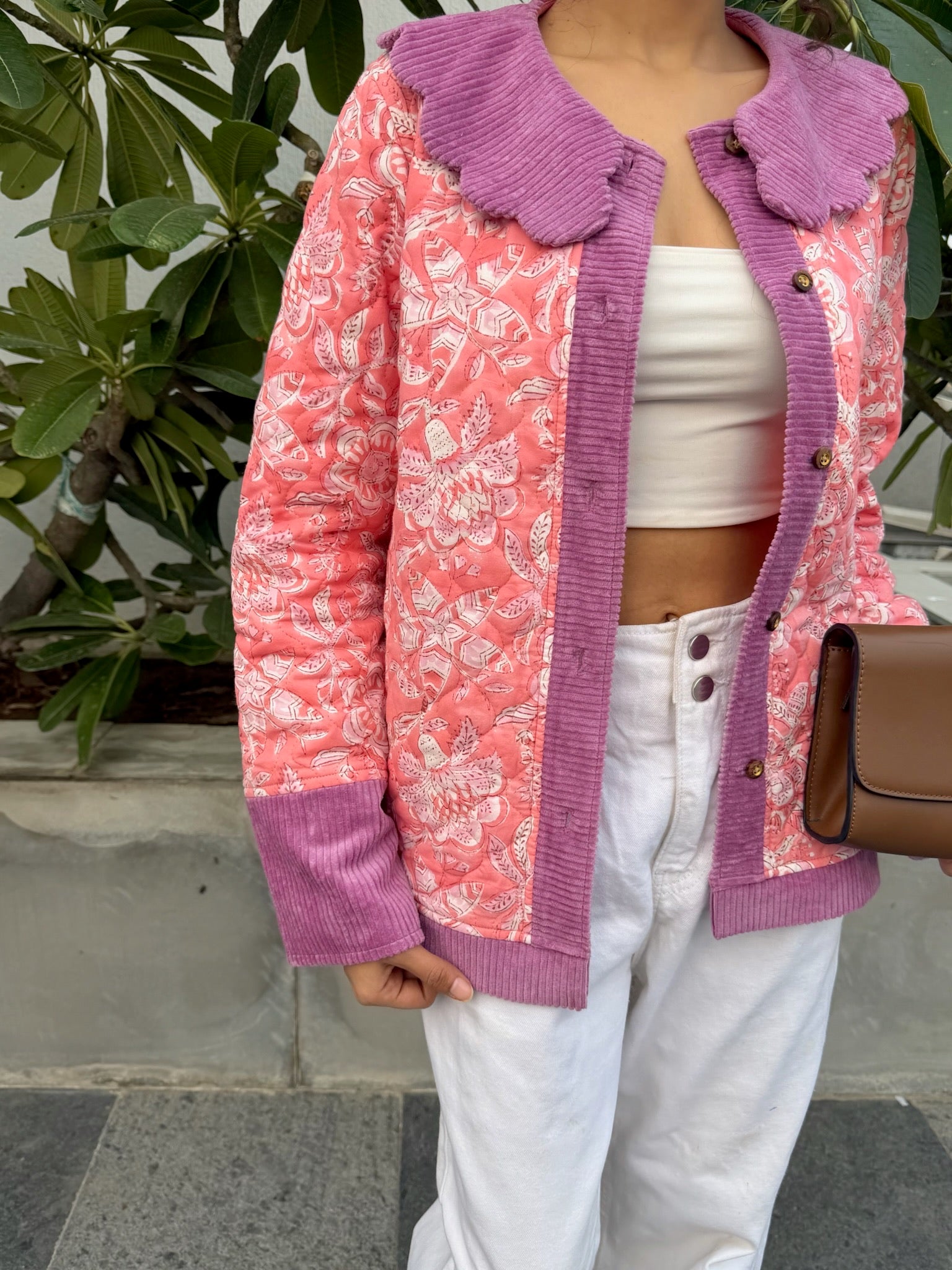 Tangerine Pink Corduroy Jacket