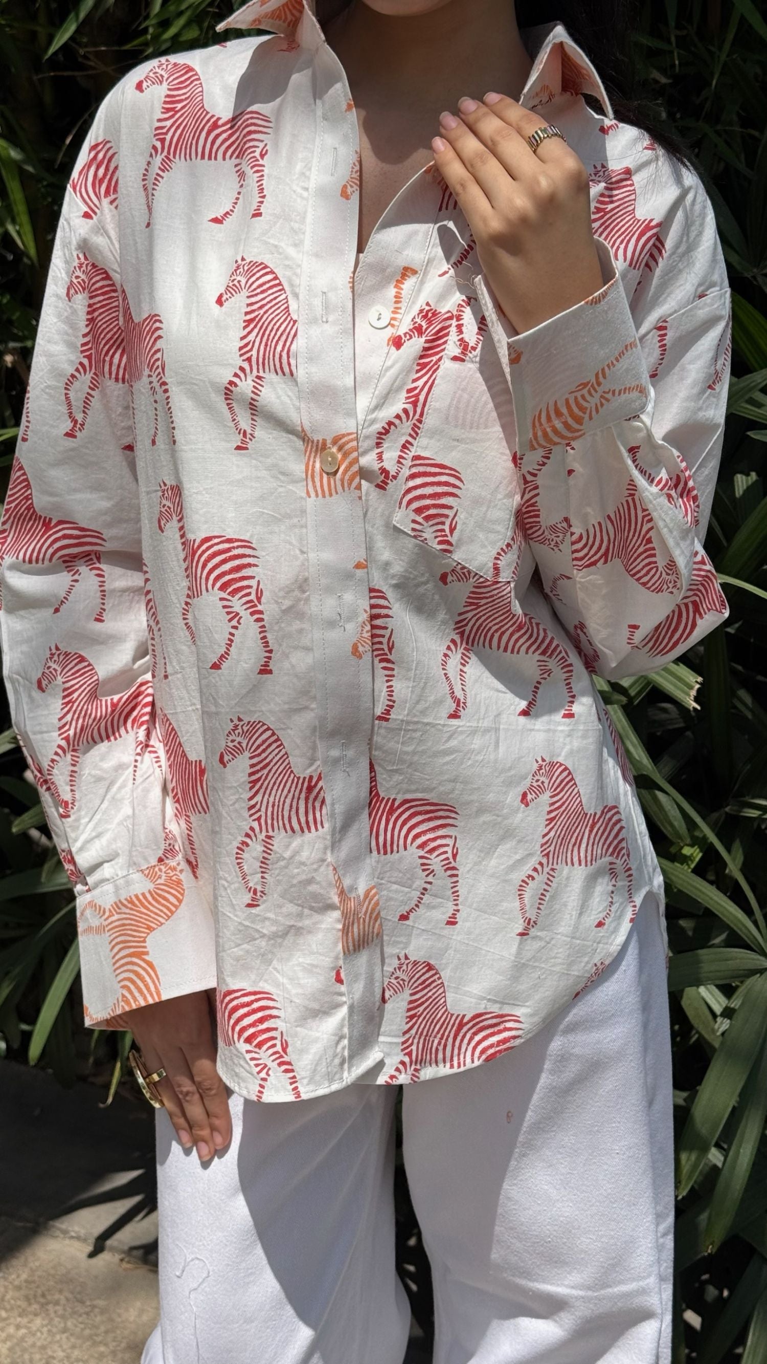 Zebra Orange And Red Shirt